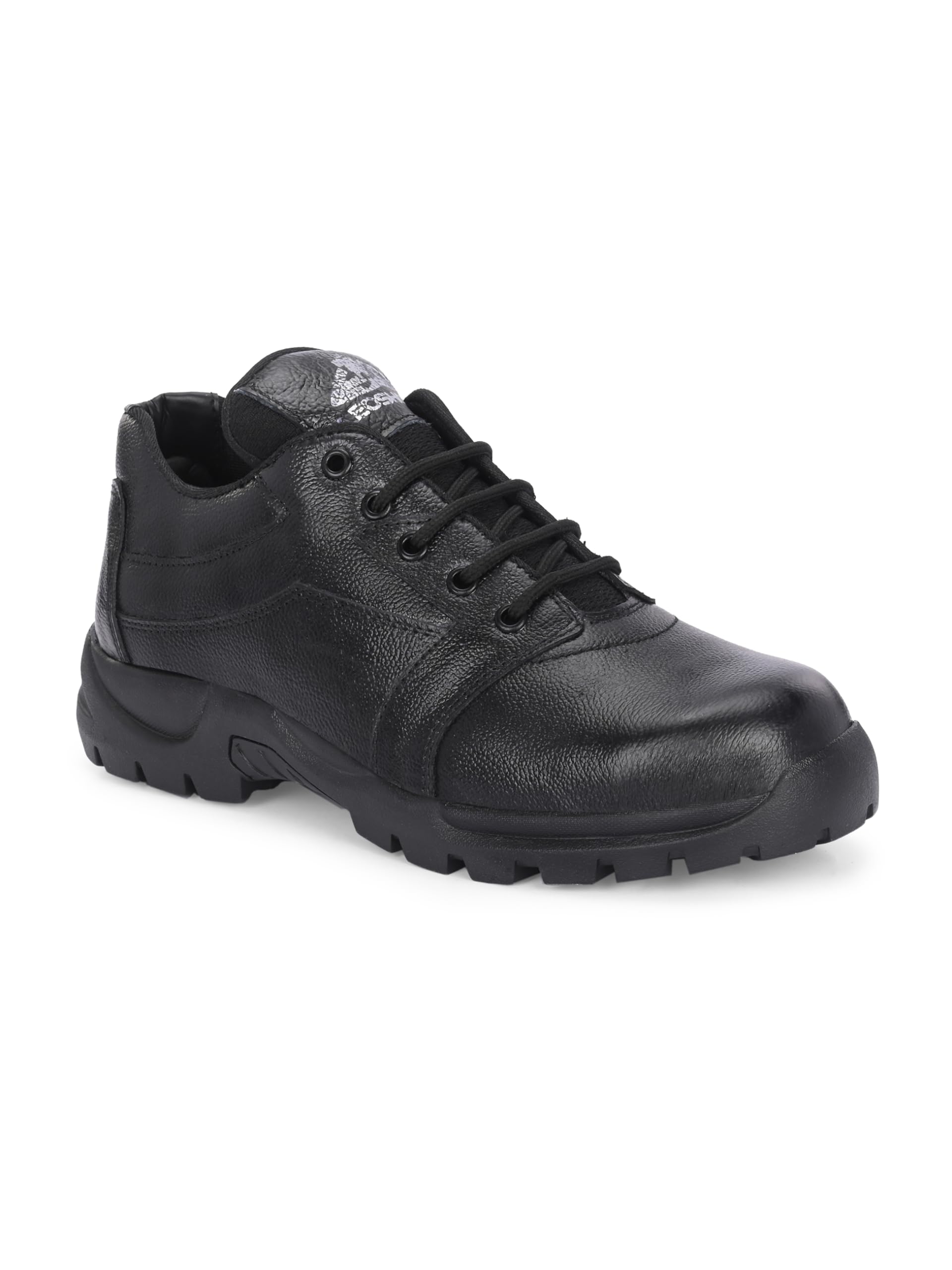 Leo Men's Industrial Safety Shoes Durable, Comfortable, Oil-Resistant Steel Toe Work Black