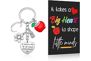 Yinkin Teacher Appreciation Gift Set: Notebook and Keychain with Initial