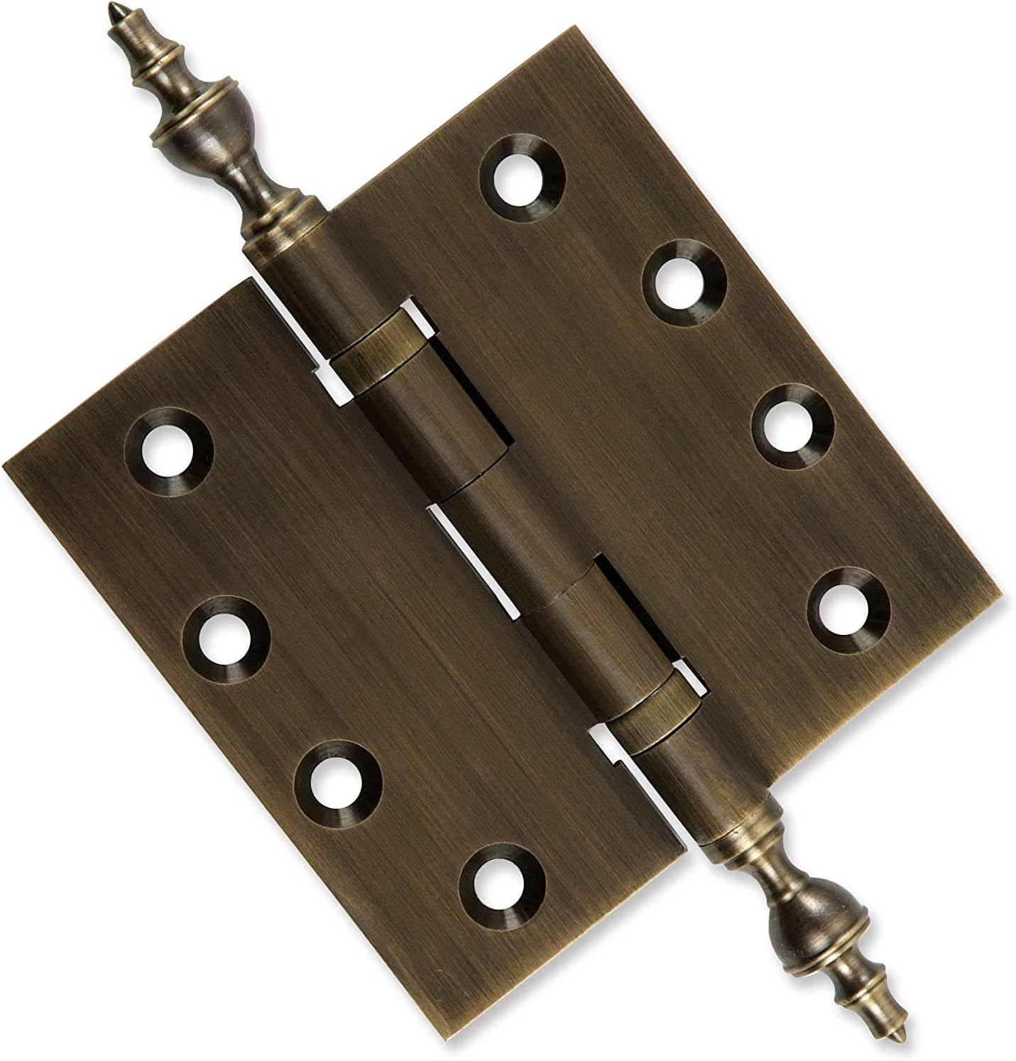 50% Off Discount Solid Brass Architectural Door Hinges – 2 Vintage Decorative Cap Mortise Hinges, Ball Bearings, and Stainless Steel Hinge Pin – Home Decor by Embassy, 4 x 4 in., Satin Brass