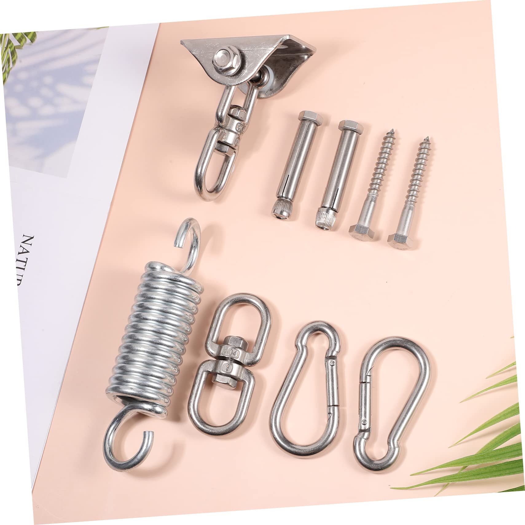 HEMOTON 1 Set gancio oscillante fibbia a molla per amaca altalena yoga dondoli da esterno gancio sospensione appendiabiti kit per appendere l'altalena per impieghi gravosi soffitto suite