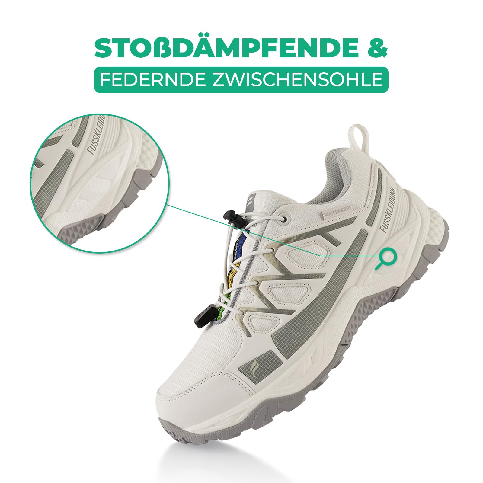 Fusskleidung® Damen Herren Wanderschuhe wasserdichte Trail Running Trekkingschuhe