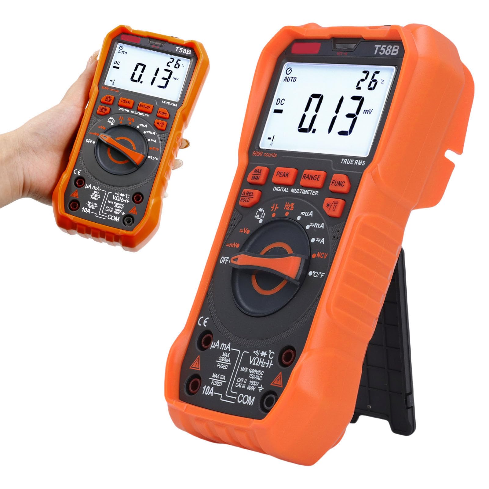 Multimetro Digitale 9999 Counti, T58B Smart CC Ac Tensione Tensione Tester Display Display LED