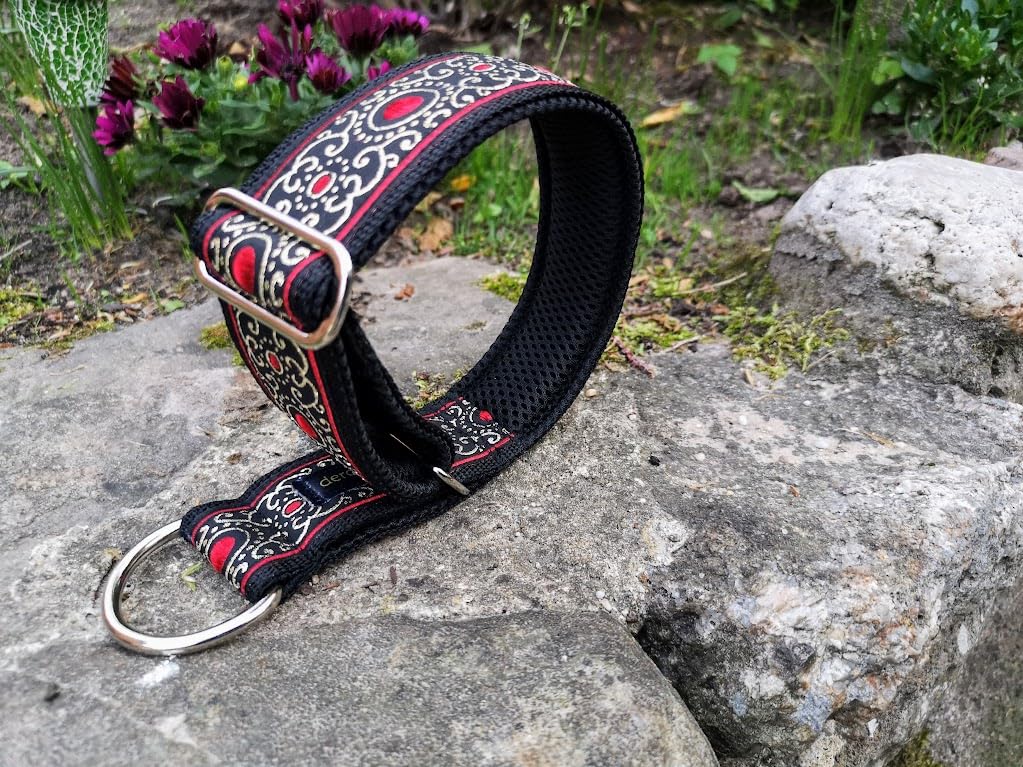 Martingale Hundehalsband 4cm breit, verstellbar, Zugstopp, bis 48cm Hals- 54cm Kopfumfang