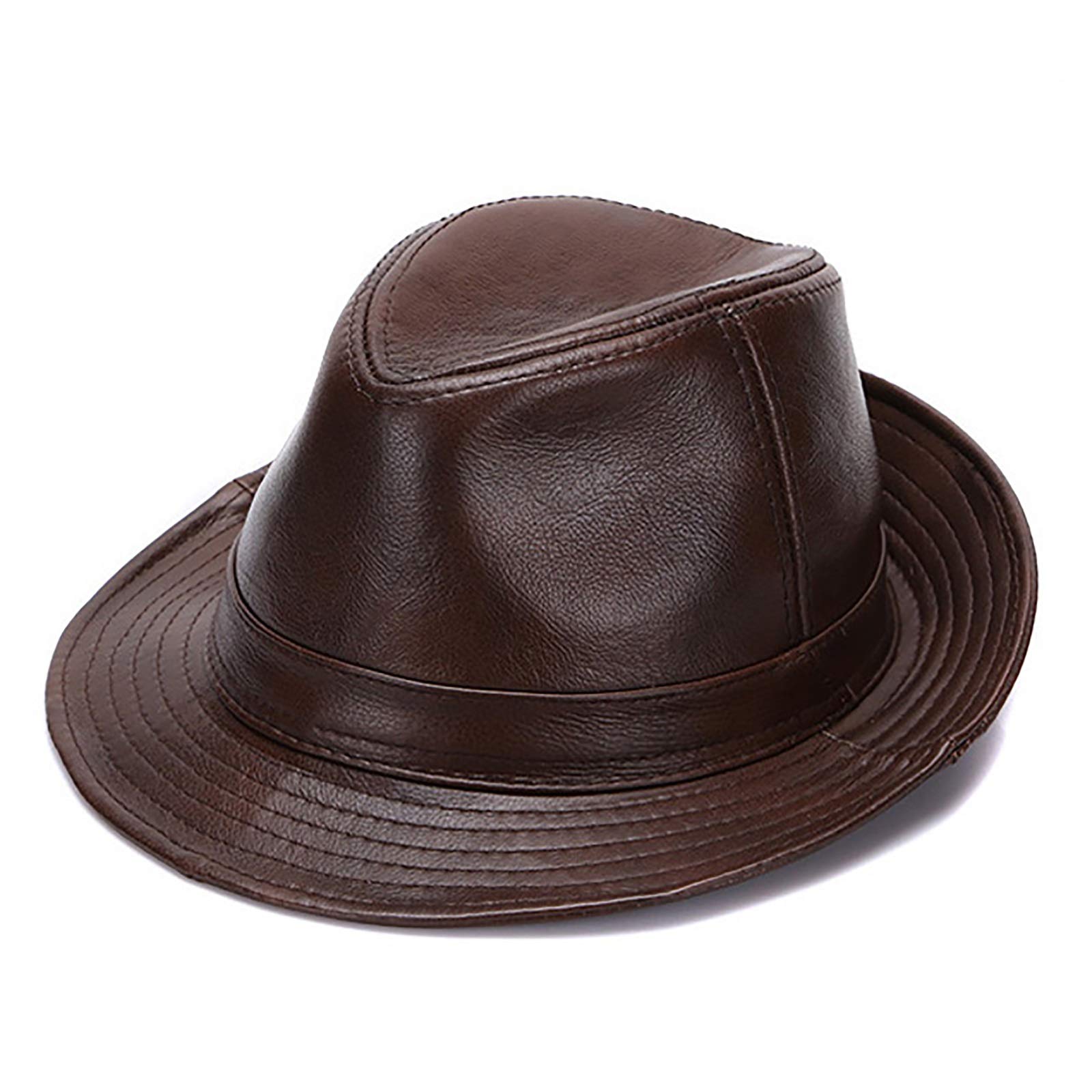 Sombreros de invierno, piel de oveja de los hombres jazz tapa de cuero corto tope top sombrero fiesta jugador vendia fedoras sombreros
