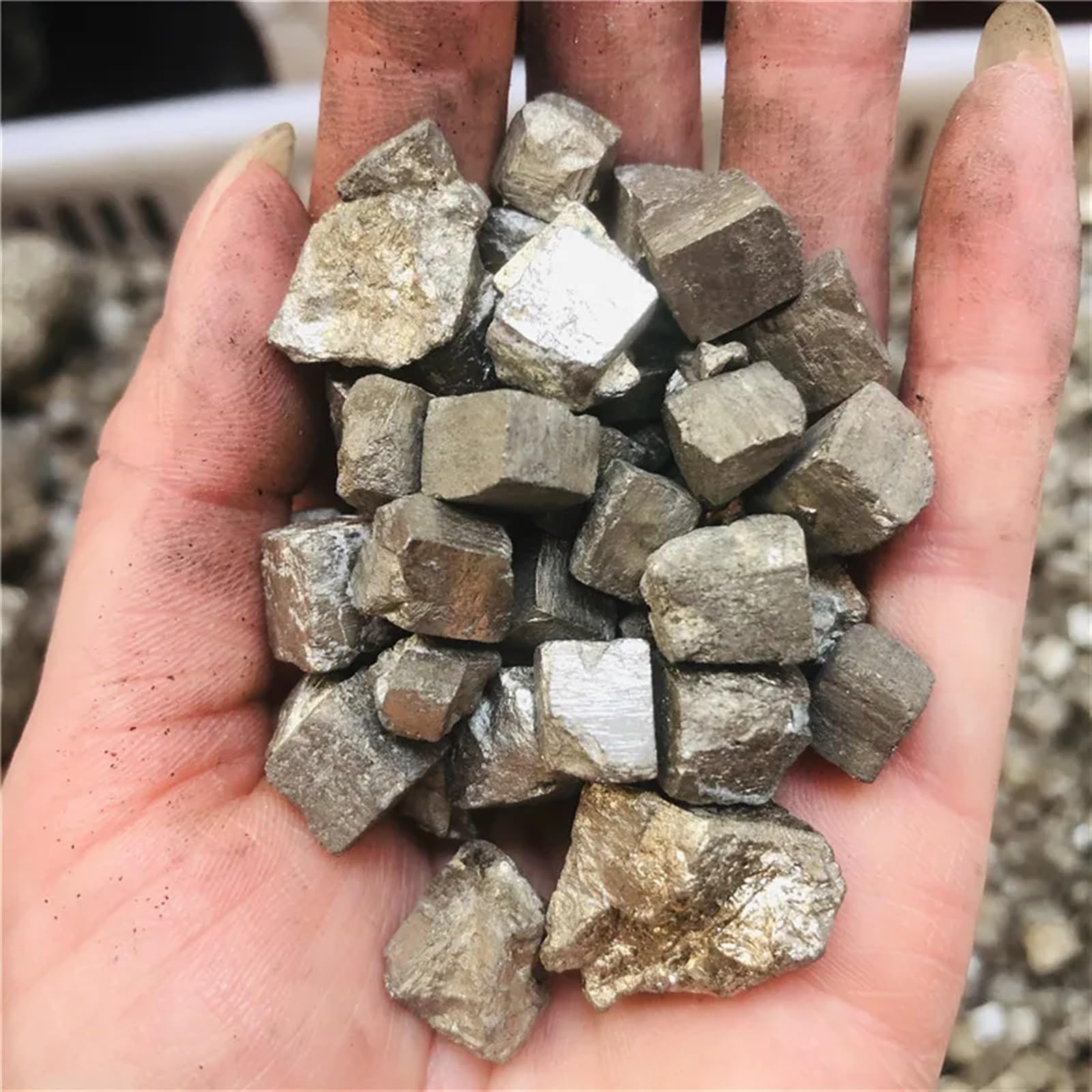MDBJTCYZN Beautiful Pyrite Irregular ore Crystal Rough Stone (Size : 50g)