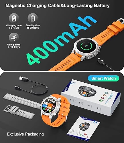 Miniatura 7 de SUNKTA Reloj inteligente militar para hombre (respuestahacer llamadas), pantalla táctil HD de 1.32 pulgadas, reloj de fitness impermeable 5ATM con