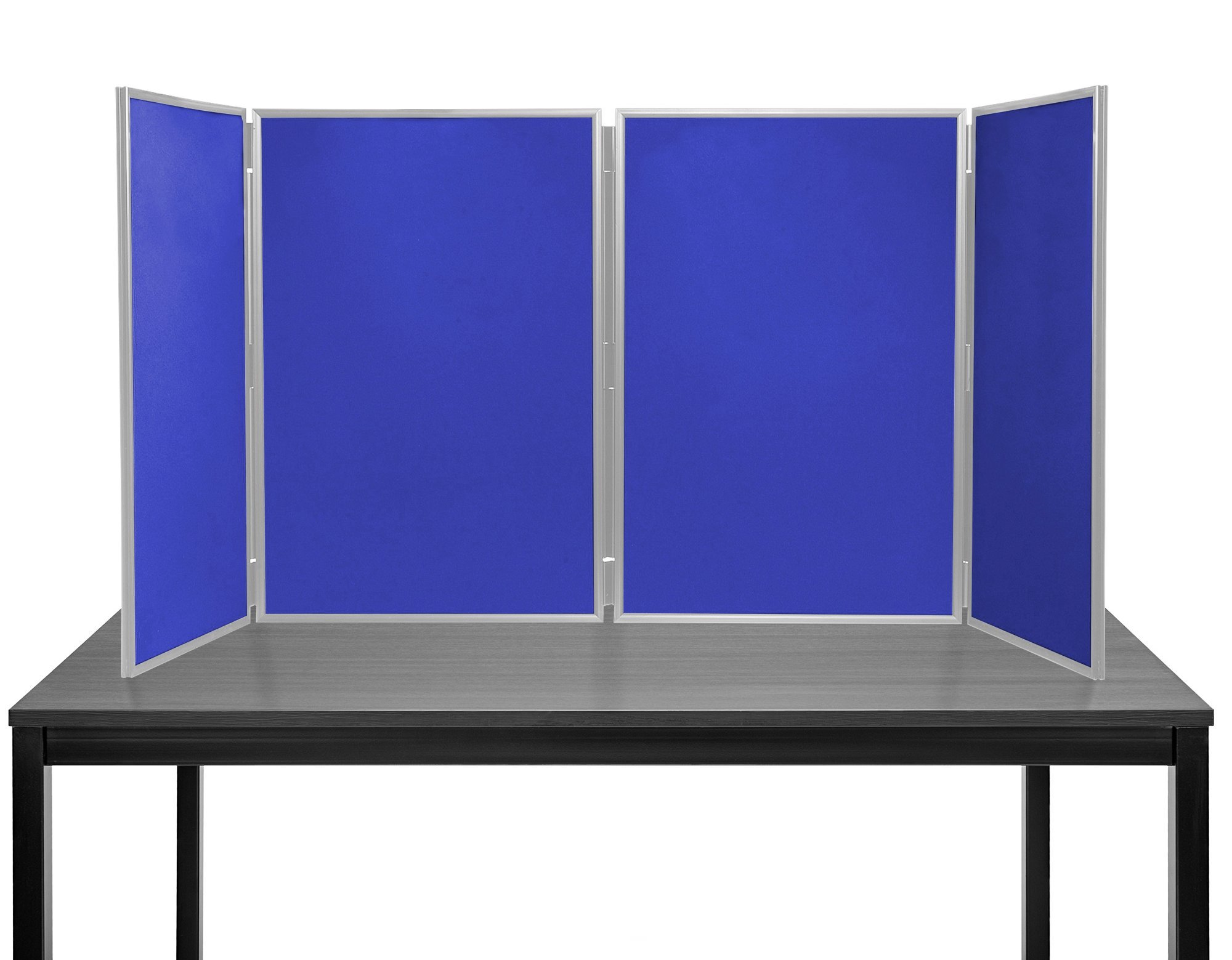 Panelwarehouse Folding Large Desktop Display Board Stand 4 Panel Maxi (Blue with Grey Frame) - 11 Colours