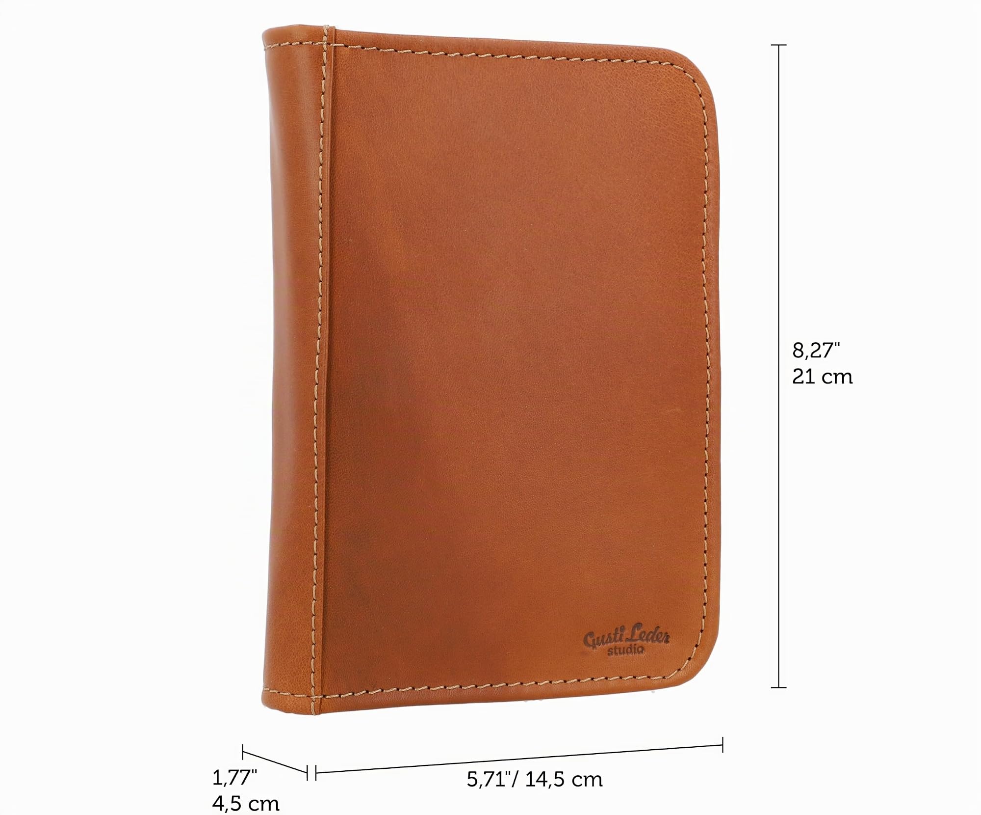 Gusti Leder Trousse À Crayons en Cuir Vintage Marron Yannick – Trousse pour Adultes avec Fermeture Éclair, Trousse À Crayons en Cuir Véritable pour Le Bureau, L'École, Les Créatifs