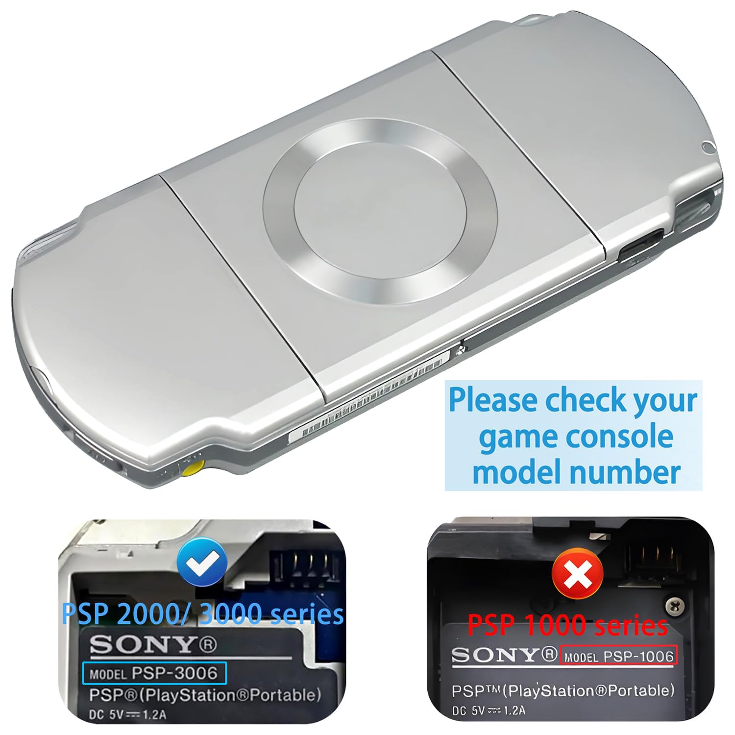 Sportello Batteria Posteriore Per PSP 2000/2001/3000/3001 | Cover Argento Di Ricambio, Playstation Portable, Parti Di Riparazione