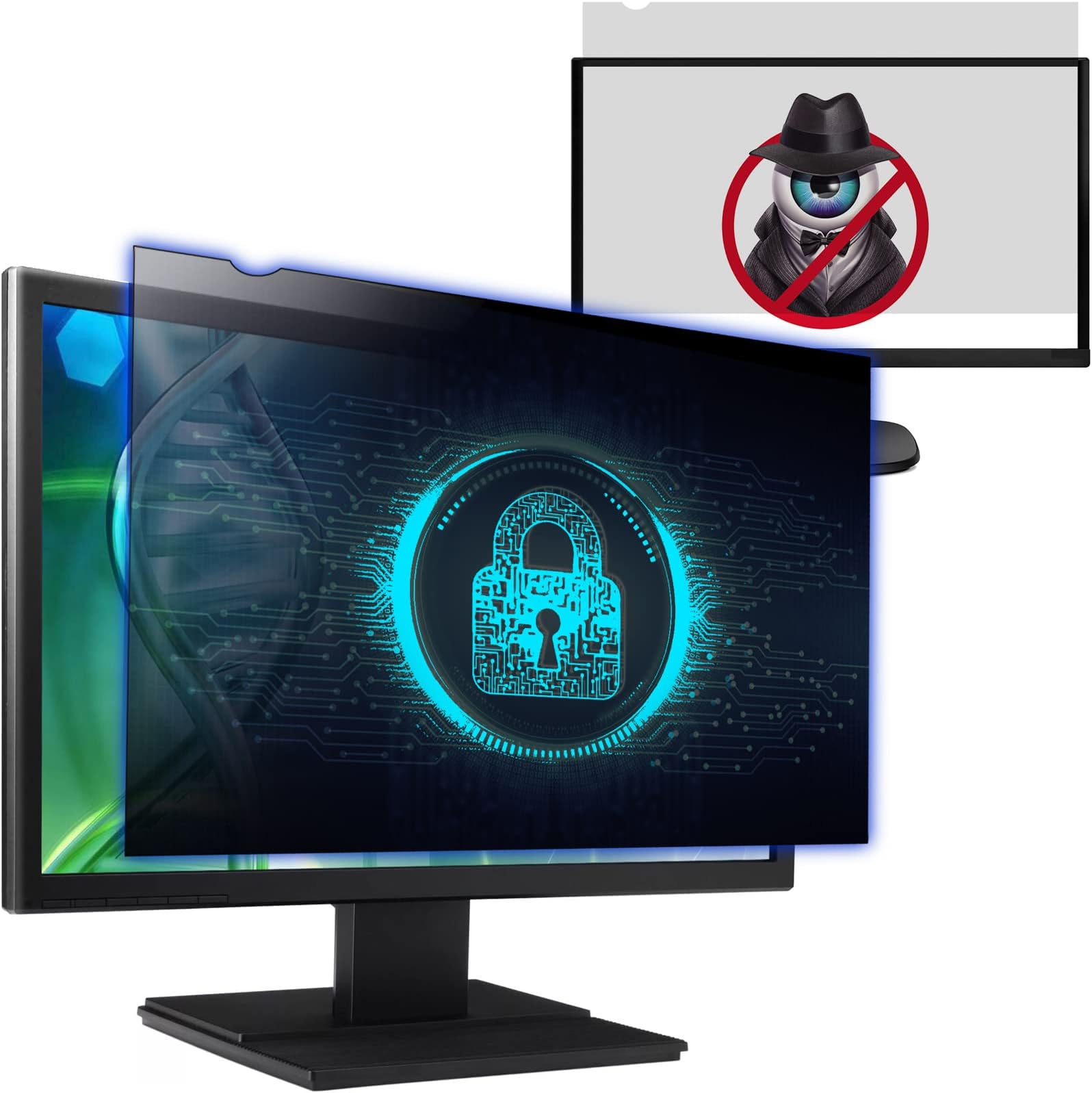 Computer Privacy Screen Filter for 24 Inch 16:9 Widescreen Monitor, Anti-Spy/Anti Glare Protector Office Accessories - WxH: 20 15/16" x 11 13/16" (532mm x 299mm) (Not for 24" 16:10)
