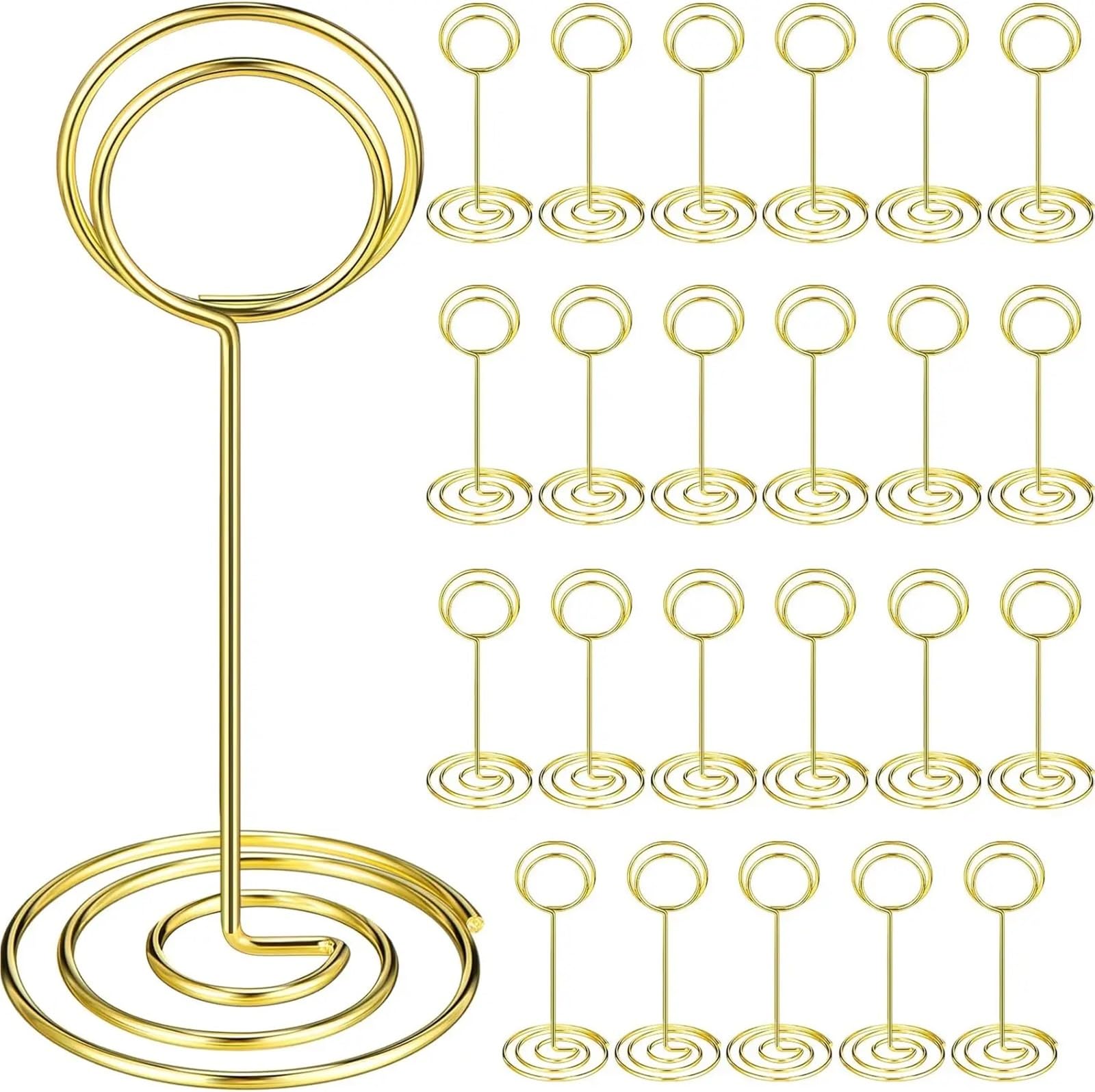 100 Stück Tischnummernhalter aus Draht, Platzkartenständer for Fotos, Menüs | Robuste Metallklammern for Tischnummern, Fotos, Menüs und Notizen. Einfache Einrichtung.(Silver)