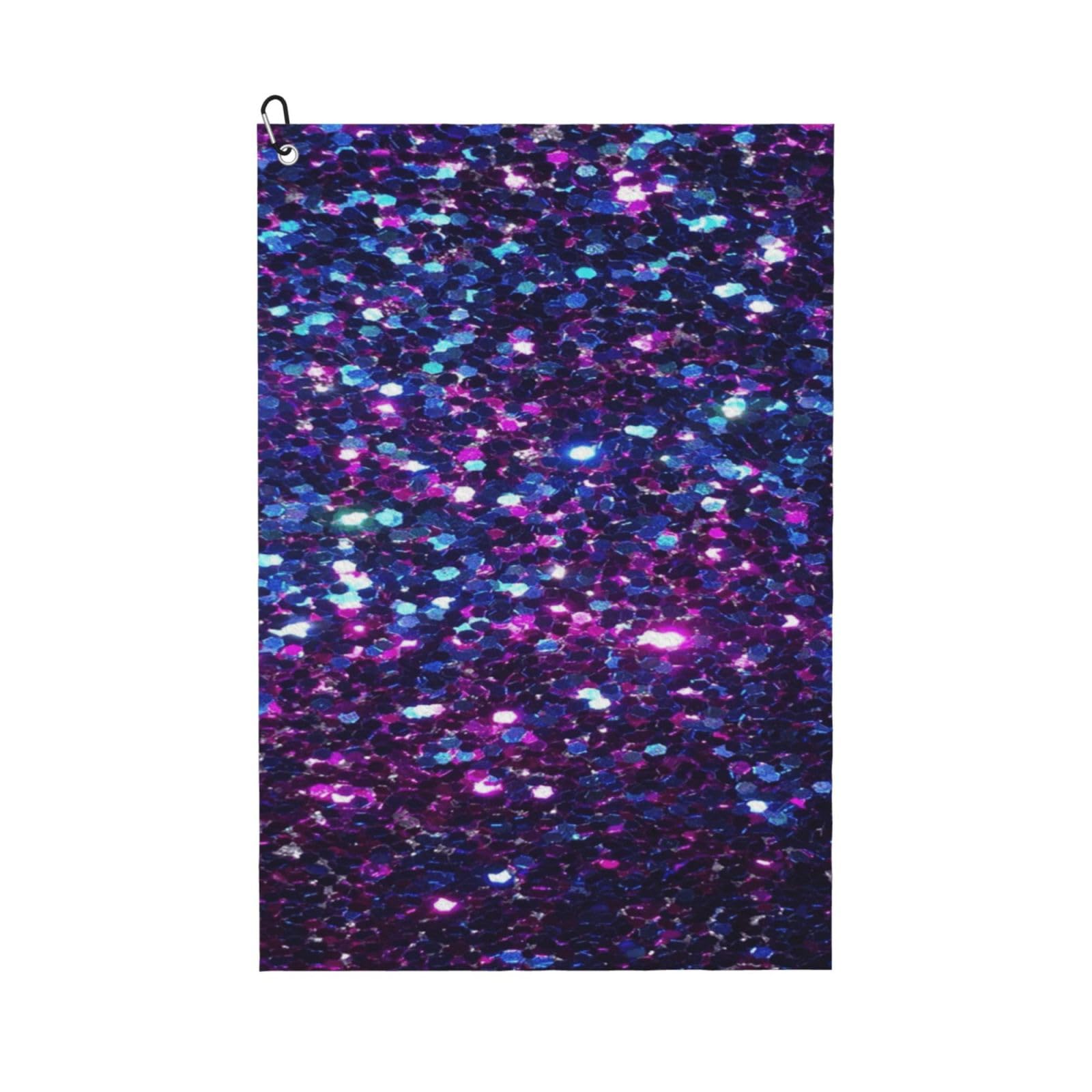 Hnnkloy Glitter, 16x24 in Portable Waffle Golf Towels with Carabiner Clip for Golf Bag