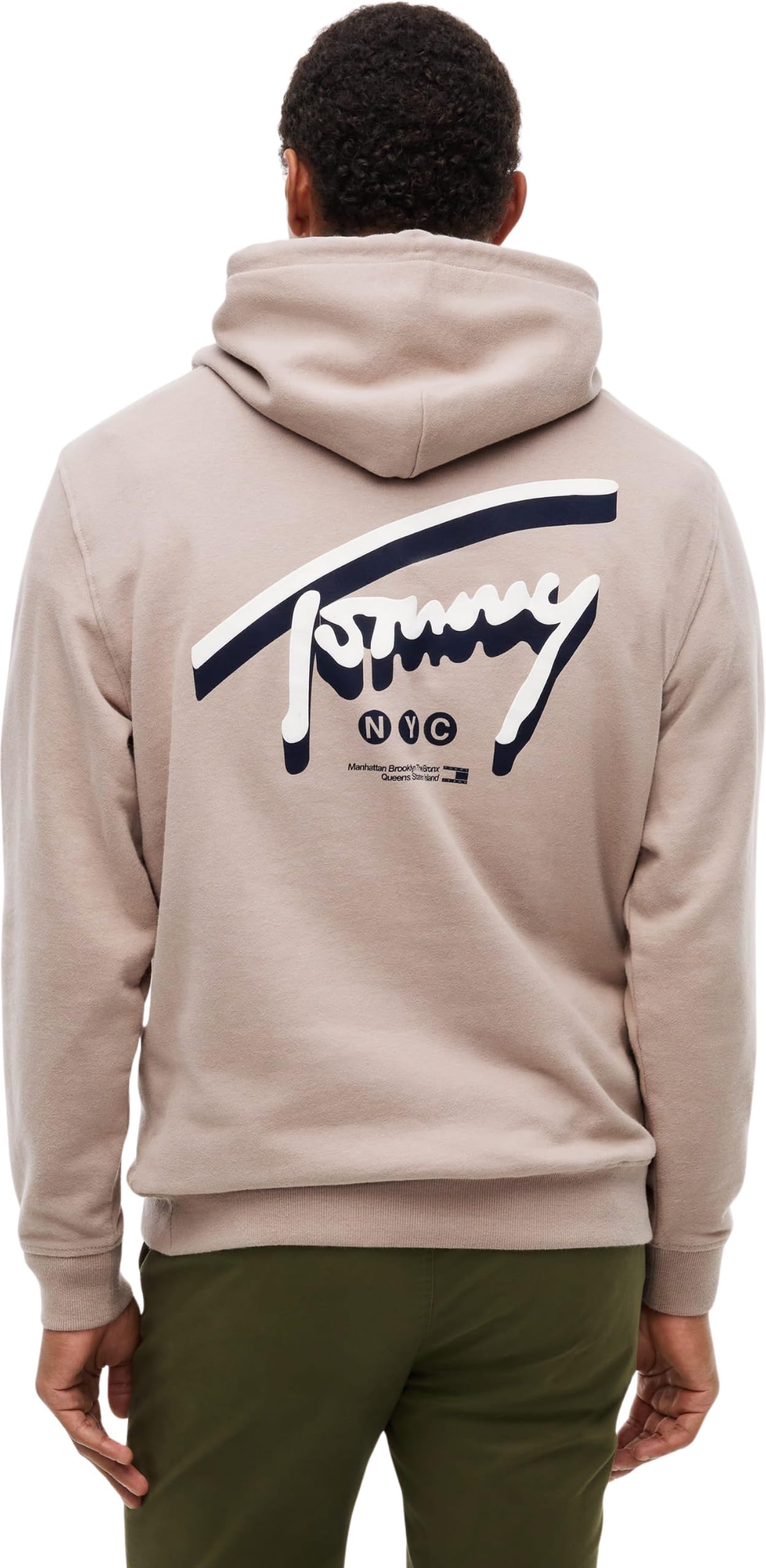 Tommy Jeans Men Sweatshirts TJM REG NYC Signature Hoodie EXTDM0DM23583 Grey (Limestone Dust), 3XL