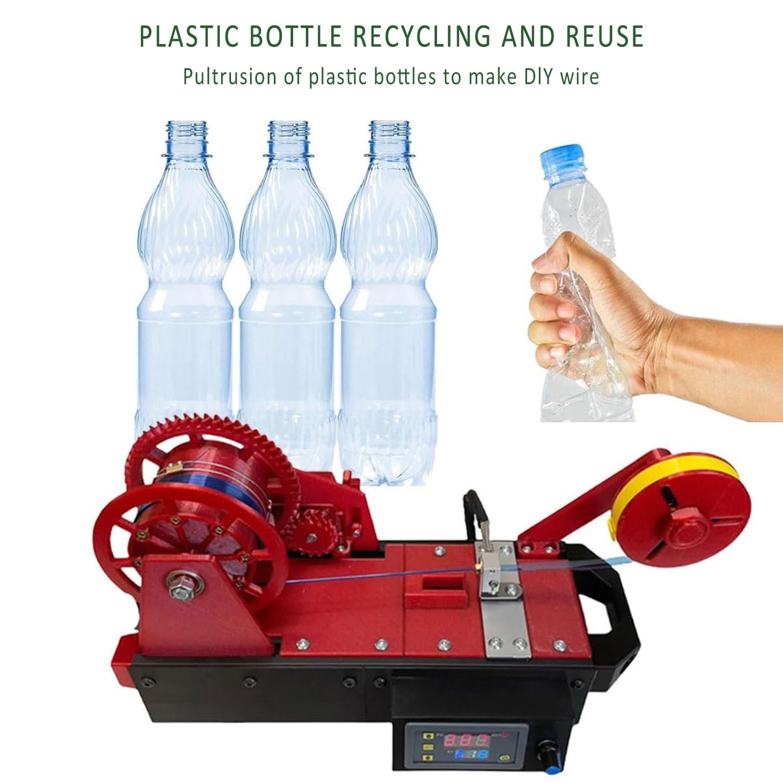 3D Printer extruder Filament Machine Desktop Filament Machine Digital Temperature Control Recycled PET Bottle Recycling Machine for Home DIY Maker Small Studio Color product thumbnail 4