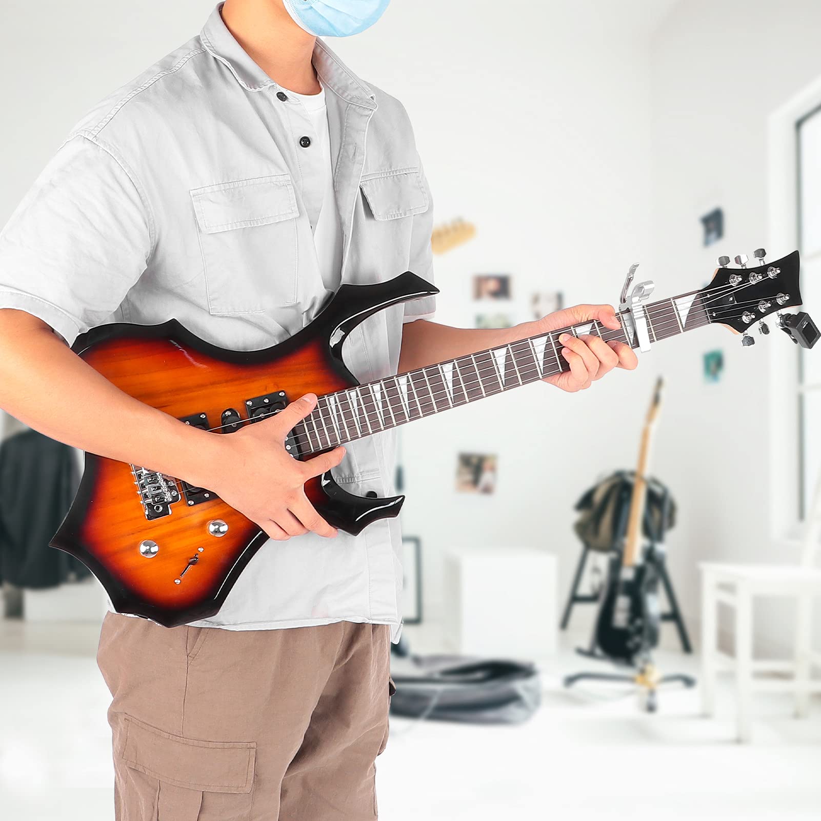 Chitarra Elettrica, Kit Completo Per Chitarra Elettrica All‑in‑1 Bundle Accordatore/pick/cinghia/corde/pedale/borsa/scatola Tutti Gli Accessori Ovunque - Foto 7