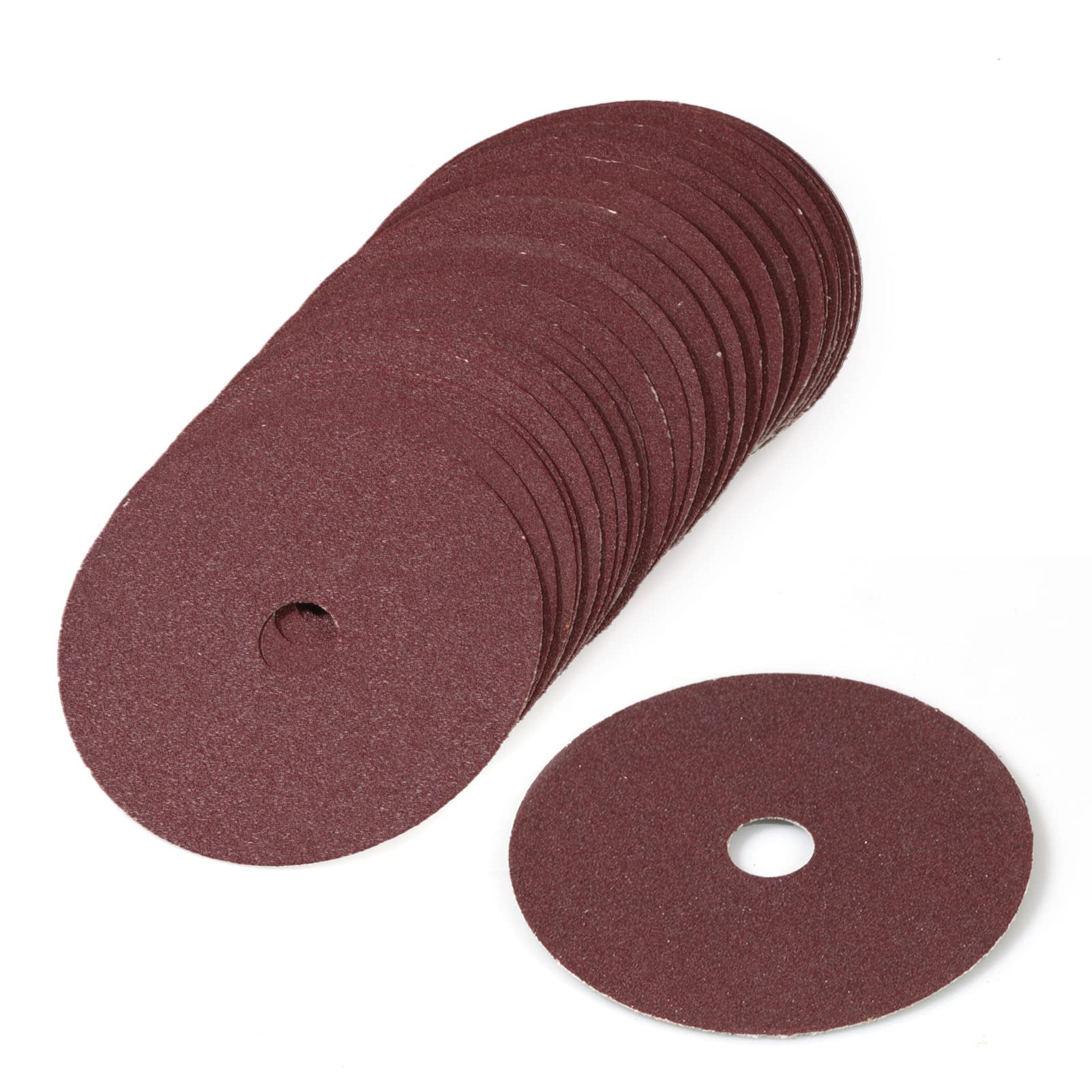 SPEEDWOX 25pcs 120 Grit Aluminum Oxide Resin Fiber Sanding and Grinding Discs, 4-Inch x 5/8-Inch Center Hole Abrasive Disc for Angle Grinders