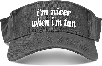 Im Nicer When Im tan Hats Washed Distressed Golf Visor for Women