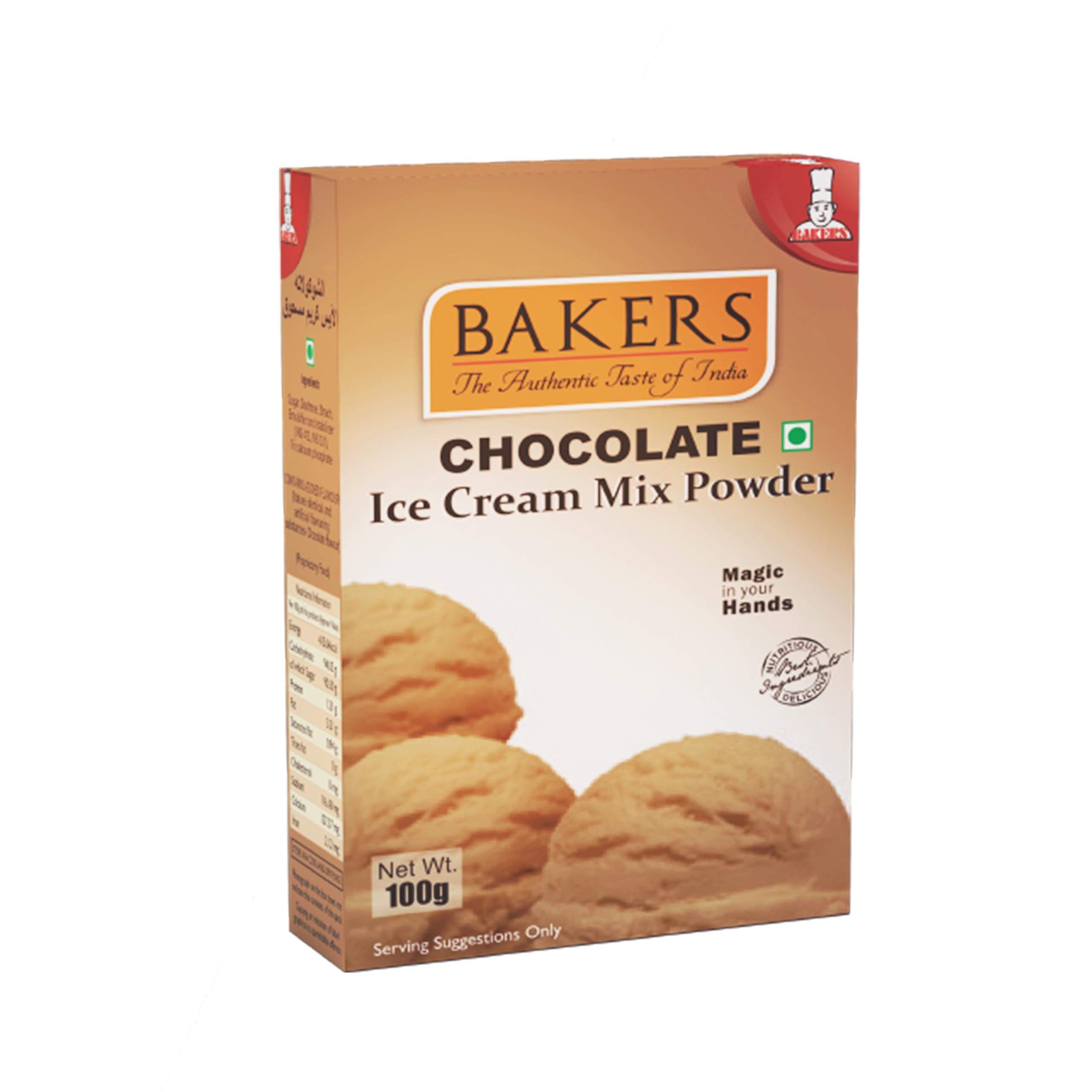 BAKERS Chocolate Ice Cream Powder | 100% Veg | No Sugar Needed | Quick & Easy | Delicious Summer Treat | Instant Dessert Mix | Authentic Taste Pack of 3 (100 gm x 3)