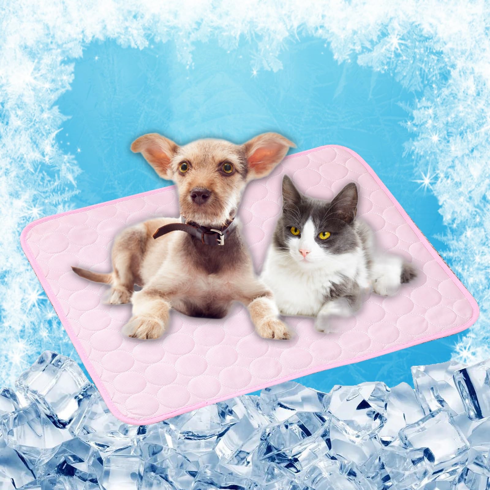 Tapis rafraîchissant chien plus durable avec gel non toxique LONGCAO rose