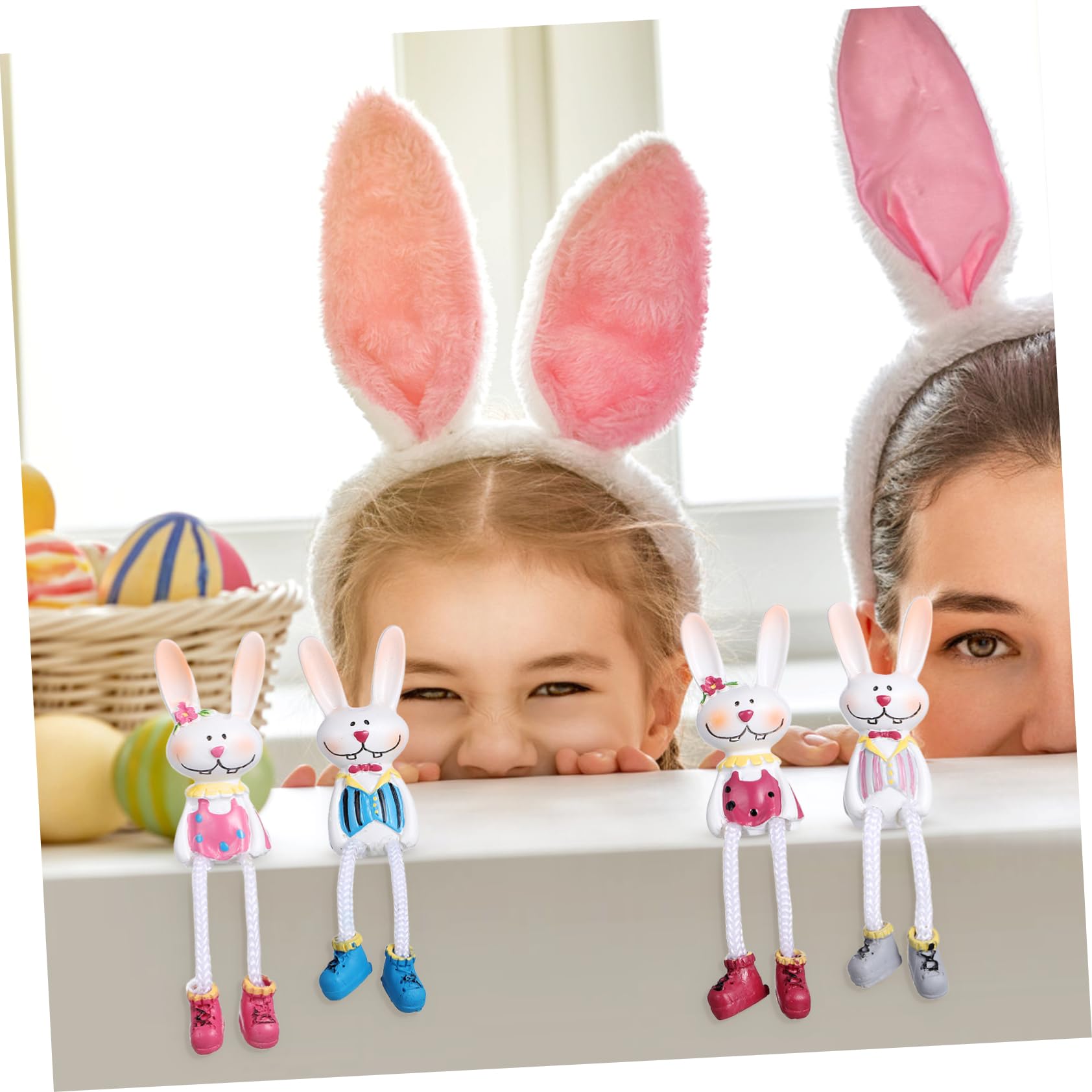 POPETPOP 12stücke Osterhase Figuren Aus Resin Niedliche Tischdekoration Für Zuhause Büro Und Cafés Hochwertige Kunsthandwerksornamente Für Frühlingsfeste