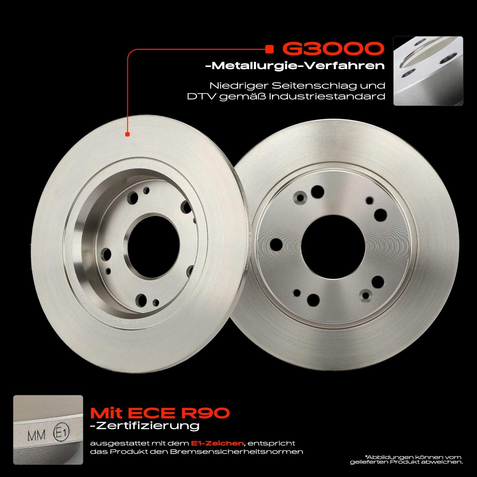 Frankberg Bremsensatz inkl. 2x Bremsscheiben + 4x Bremsbeläge Hinten Kompatibel mit Civic VIII Hatchback FK FN 2005-2012 Replace# 43022SM.G.E00, 43022SM.G.E02