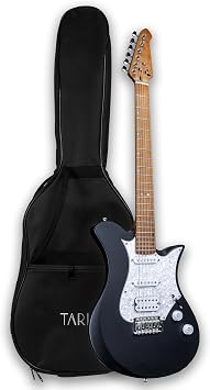 TARIO Electric Guitar 22 Frets, Mahogany Body, Roasted Maple Neck, S-S-H Pickups, 5-Way Switch, Synchronized Tremolo Bridge Solid Body Electric Guitar
