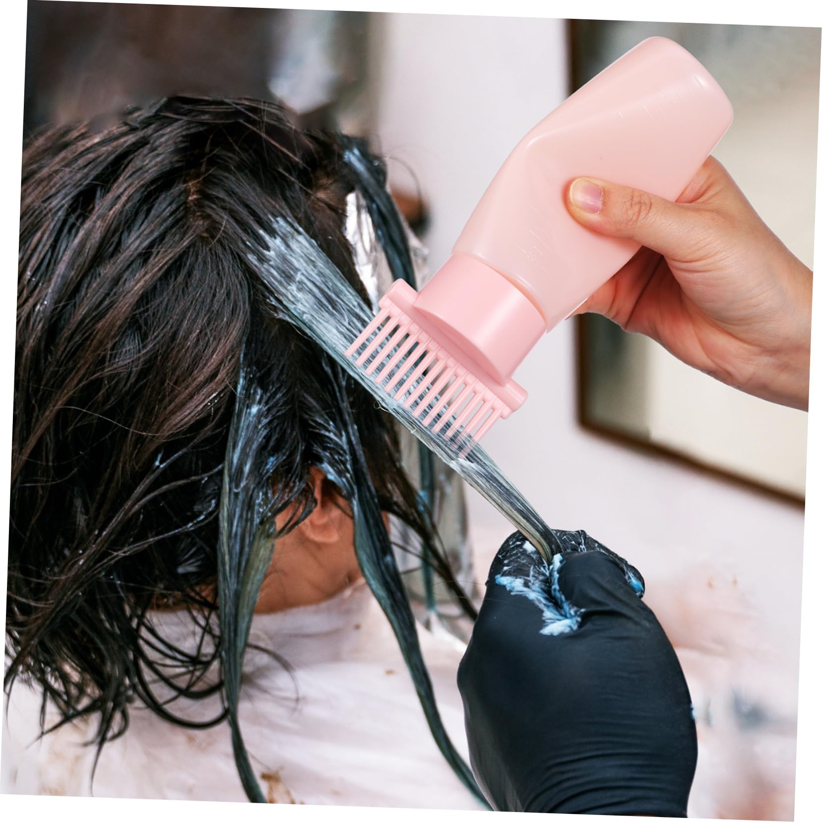 VICASKY Root Comb Applicator Bottle Hair Oiling Tool with Comb Bottle Scalp Oiler Pe Material Stylish Simple Design