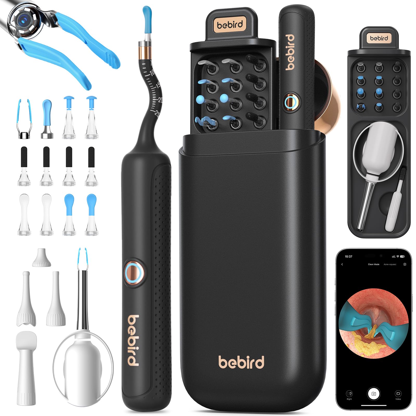 Bebird R37R Ear Wax Removal Tool Camera, Flexible Scope and Visual Tweezers
