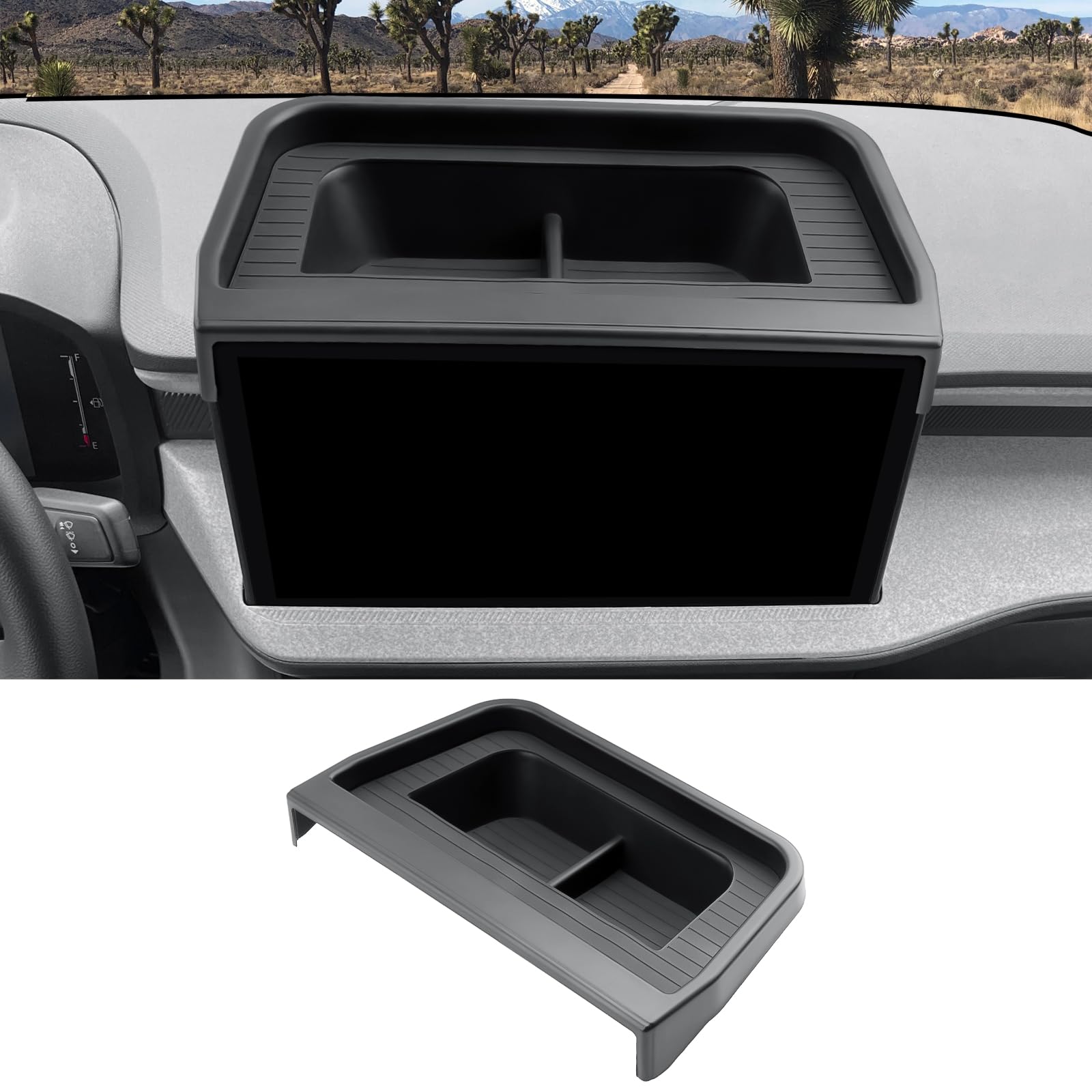 CDEFG for 2025 2026 2027 Ford Maverick Center Console Dash Screen Organizer 13.2-Inch 2025-2027 Ford Maverick Accessories Dashboard Behind-Screen Storage Box