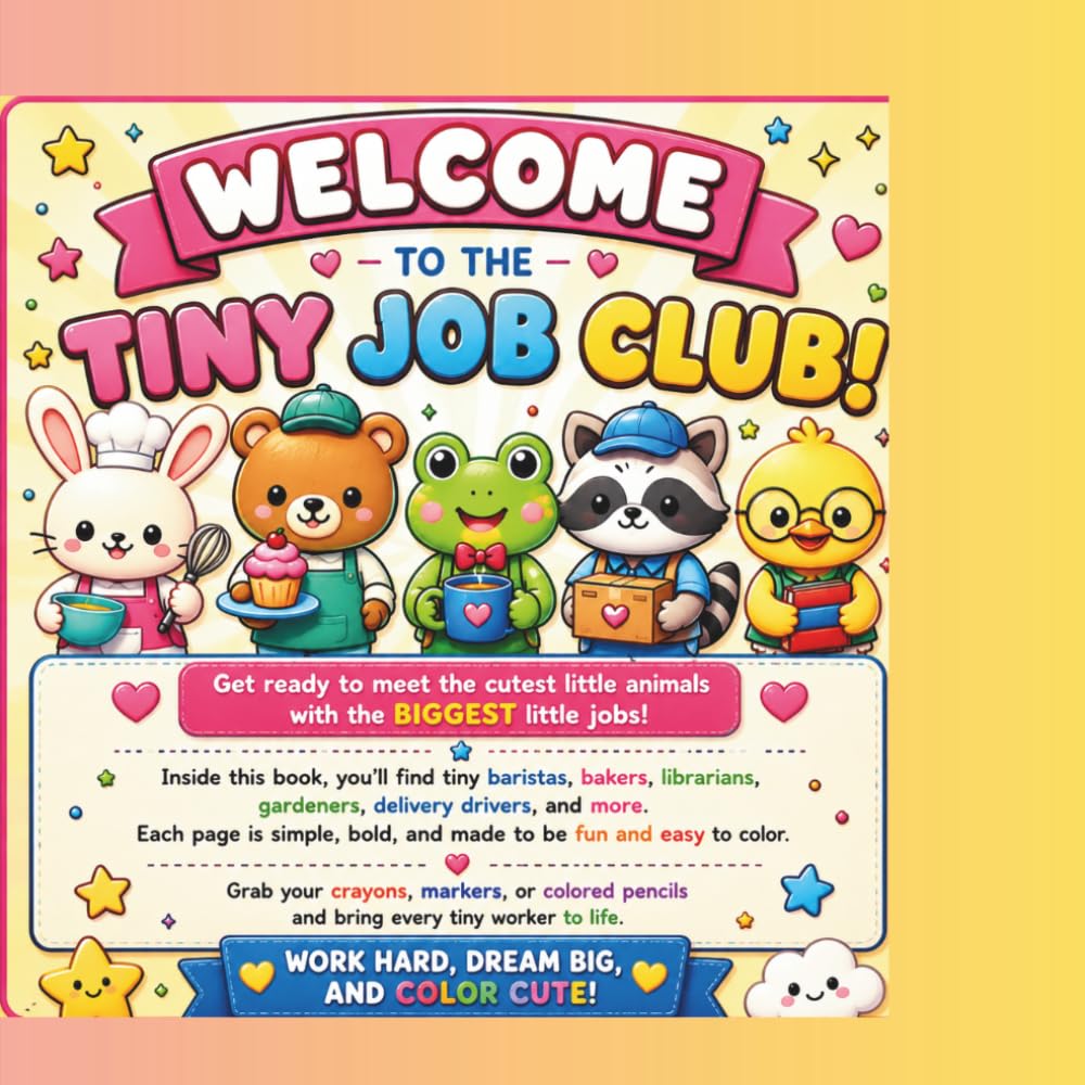 Welcome to the Tiny Job Club: Cute Animal Career Coloring Book