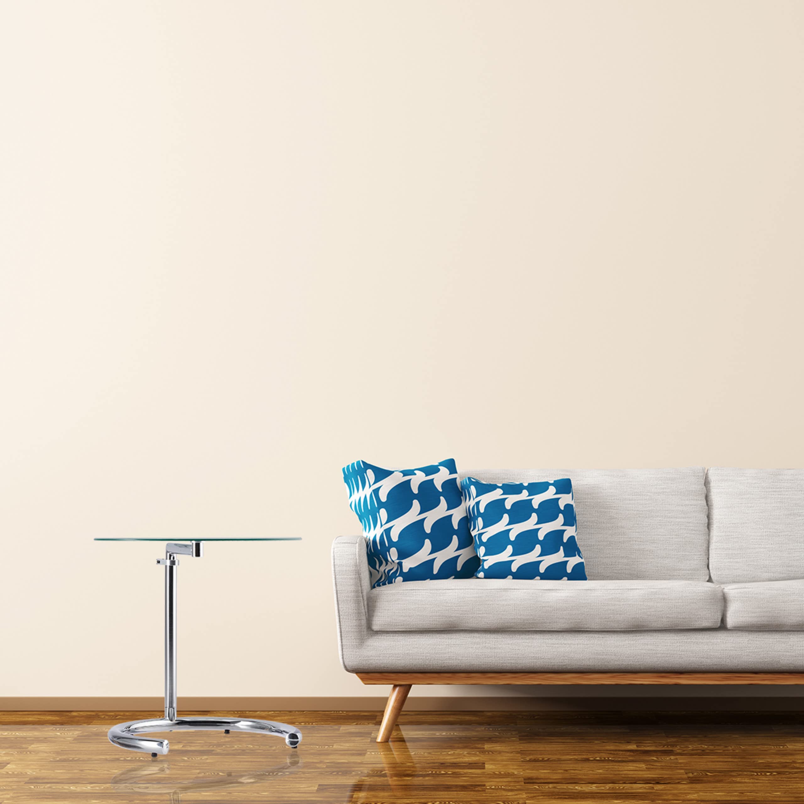 Relaxdays Tavolino Caffè Altezza Regolabile fino a 70 cm, Tavolo Piccolo per Salotto, Acciaio Cromato, Ripiano in Vetro, Ø 46 cm, Argento