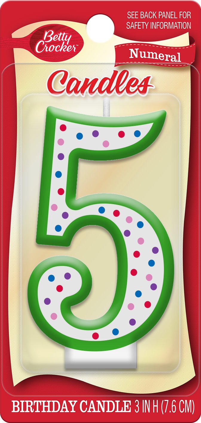 Betty Crocker Numeral Birthday Candle #5