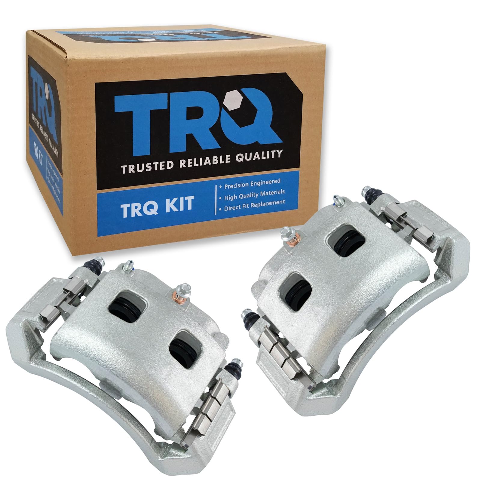 TRQ Front Driver and Passenger Side Brake Caliper Set Caliper Brackets