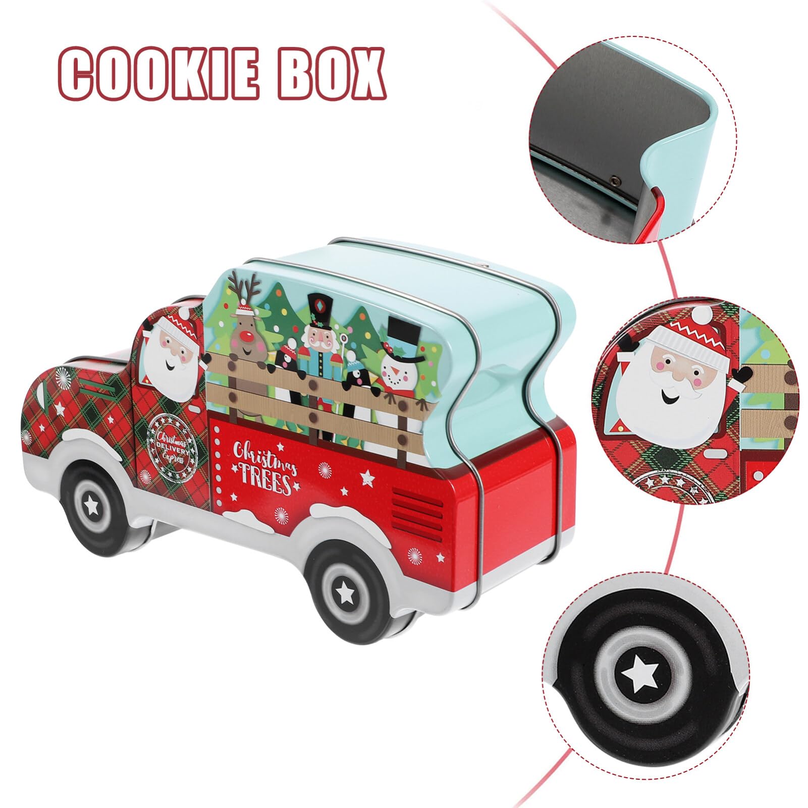 Amazon.co.jp: Healvian クリスマスキャンディボックス ブリキクッキー
