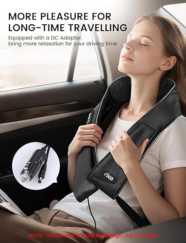 Miniatura 6 de RIKE Shiatsu - Masajeador de espalda y cuello con calor, masajeador eléctrico de espalda para aliviar el dolor, tejido profundo, almohada de masaje