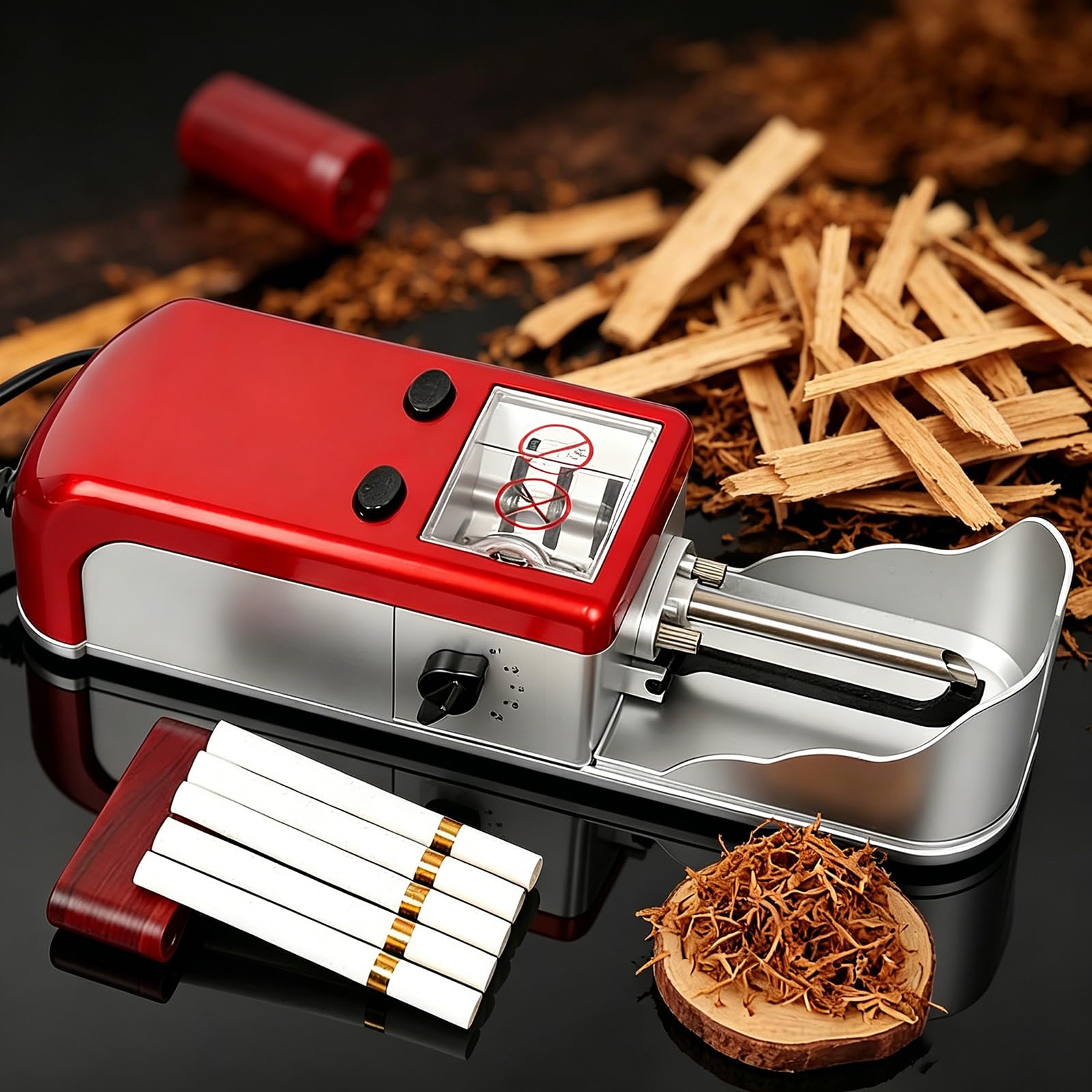 Macchina per rollare sigarette, completamente automatica, elettrica con tenuta regolabile, ideale per un facile rotolamento, adatto per uso domestico