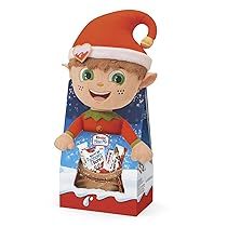 Kinder Mix Peluche – 11 Snack Dolci al Cioccolato Assortiti, Box Speciale con il Peluche Natalizio di Elfo Alfio, Idea Regalo, Confezione da 133 gr