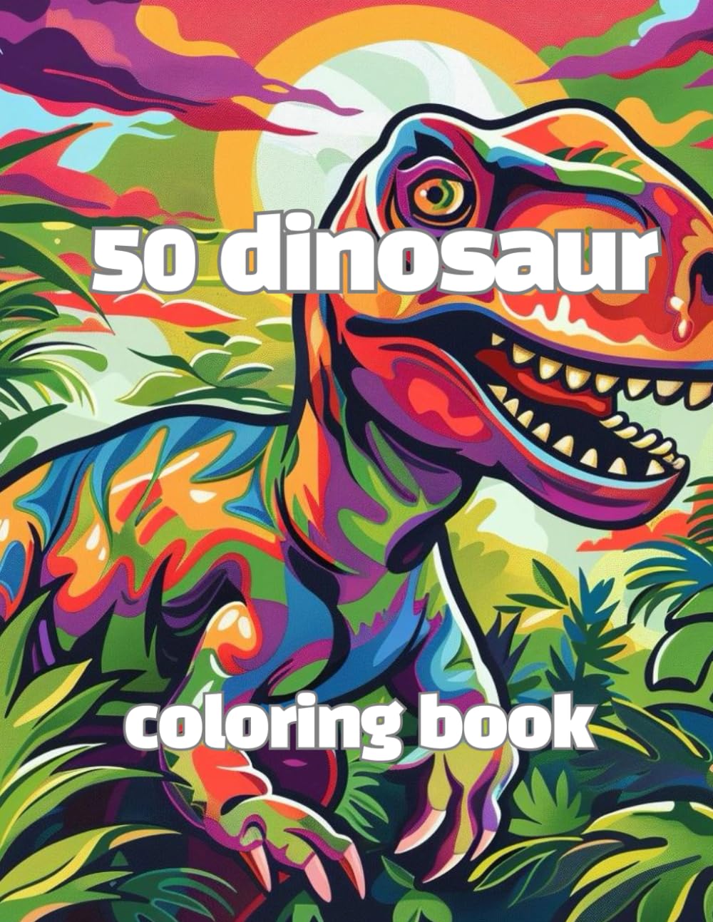 50 dinosaur coloring book