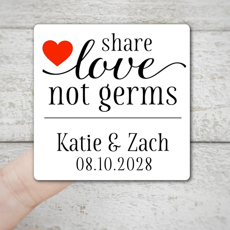 amazon-com-wedding-favor-labels-20-personalized-mini-hand-sanitizer-stickers-share-love-not-germs-handmade-products for Spread Love Not Germs Free Printable Amazon.com: Wedding Favor LABELS - 20 Personalized Mini Hand Sanitizer STICKERS, Share Love Not Germs : Handmade Products for Spread Love Not Germs Free Printable