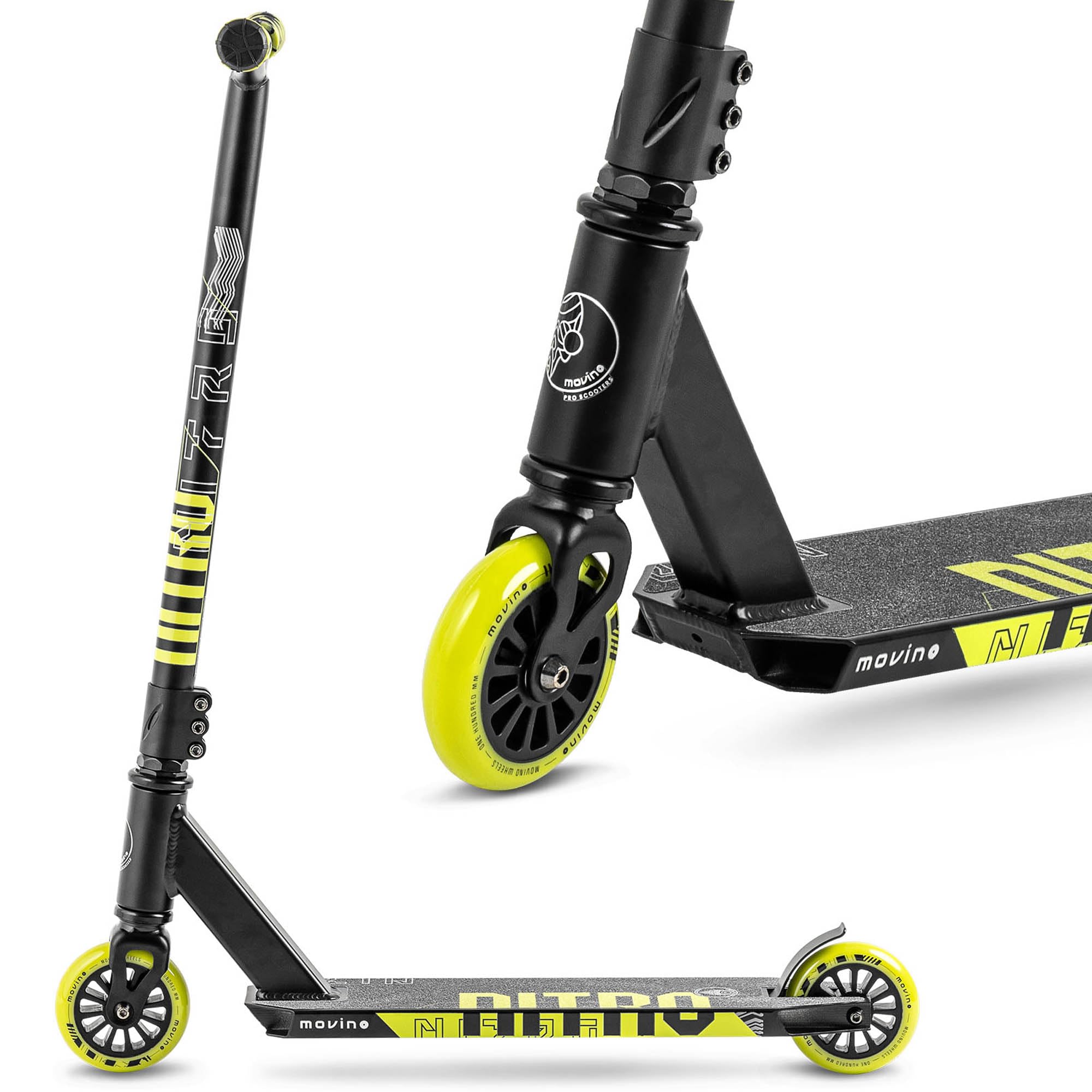 Movino Nitro Stunt Scooter Freestyle Scooter para Niños y Adolescentes Patinete ABEC9 con Rueda de 100mm Cubierta de Aluminio 6061 Capacidad de Carga: 100 kg
