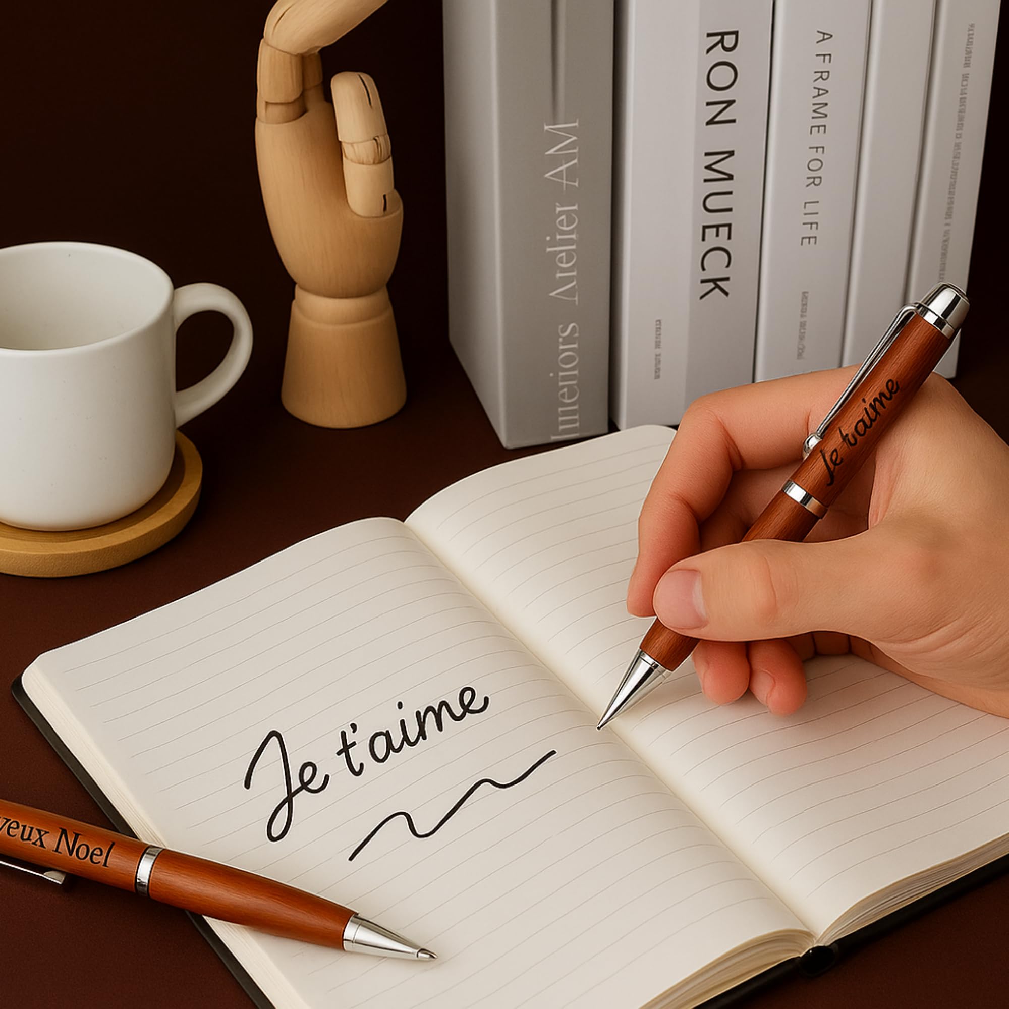 Stylo en bois luxe personnalisé coffret cadeau gravé original