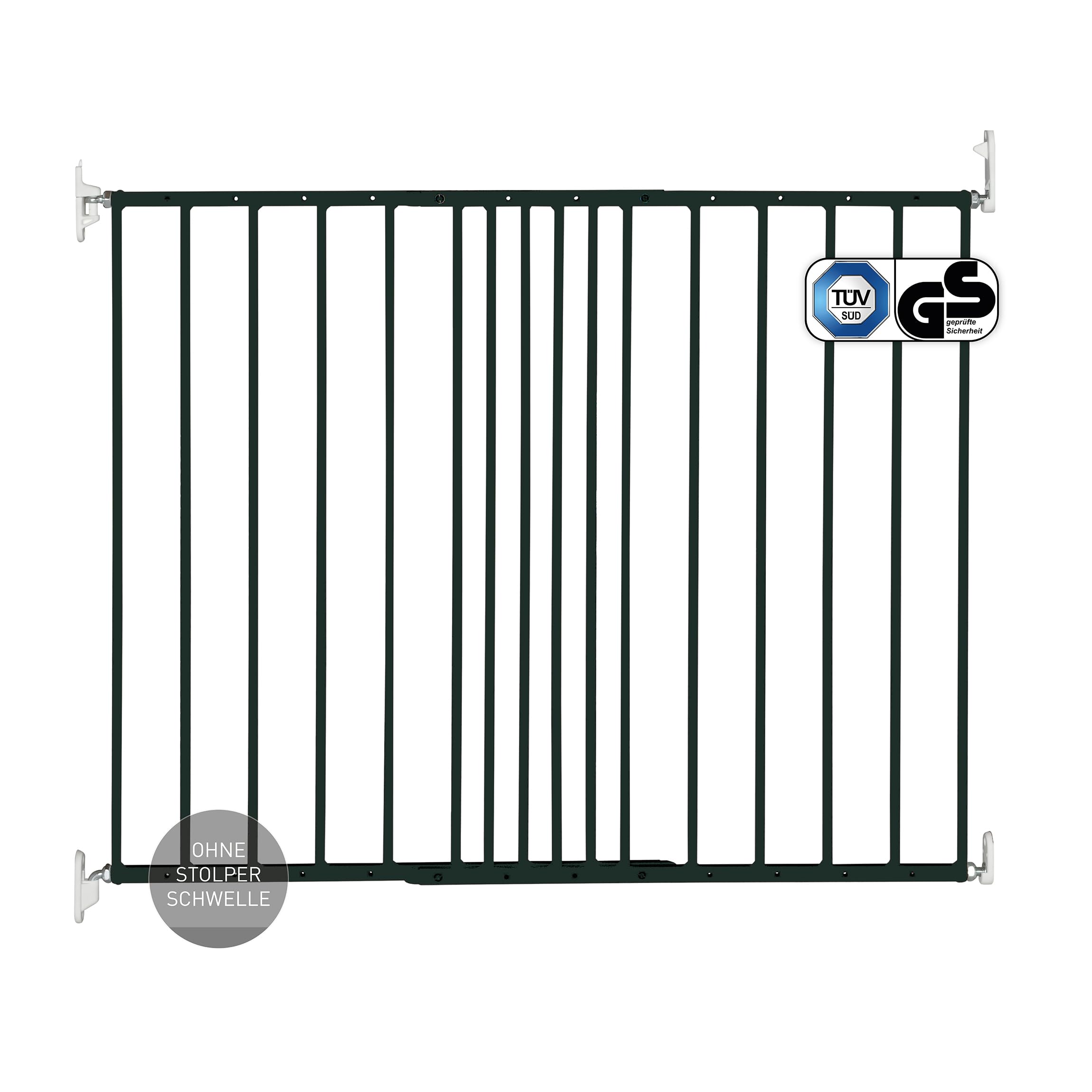 DOLLE Treppenschutzgitter Metall schwarz Breite 62,5-106,8 cm Einhand-Sicherheitsverschluss