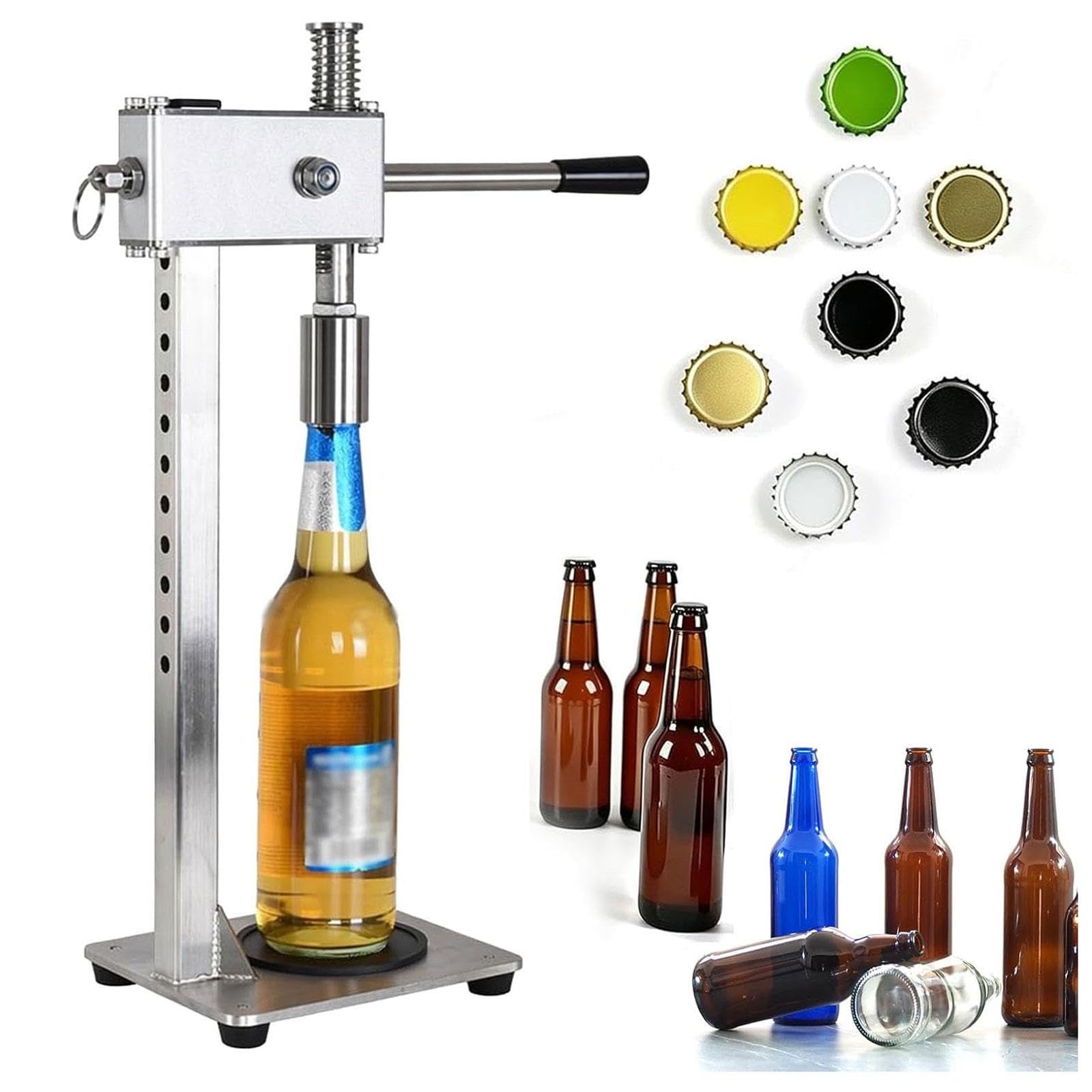 Tappatore manuale bottiglie birra banco,tappatrice ad altezza regolabile