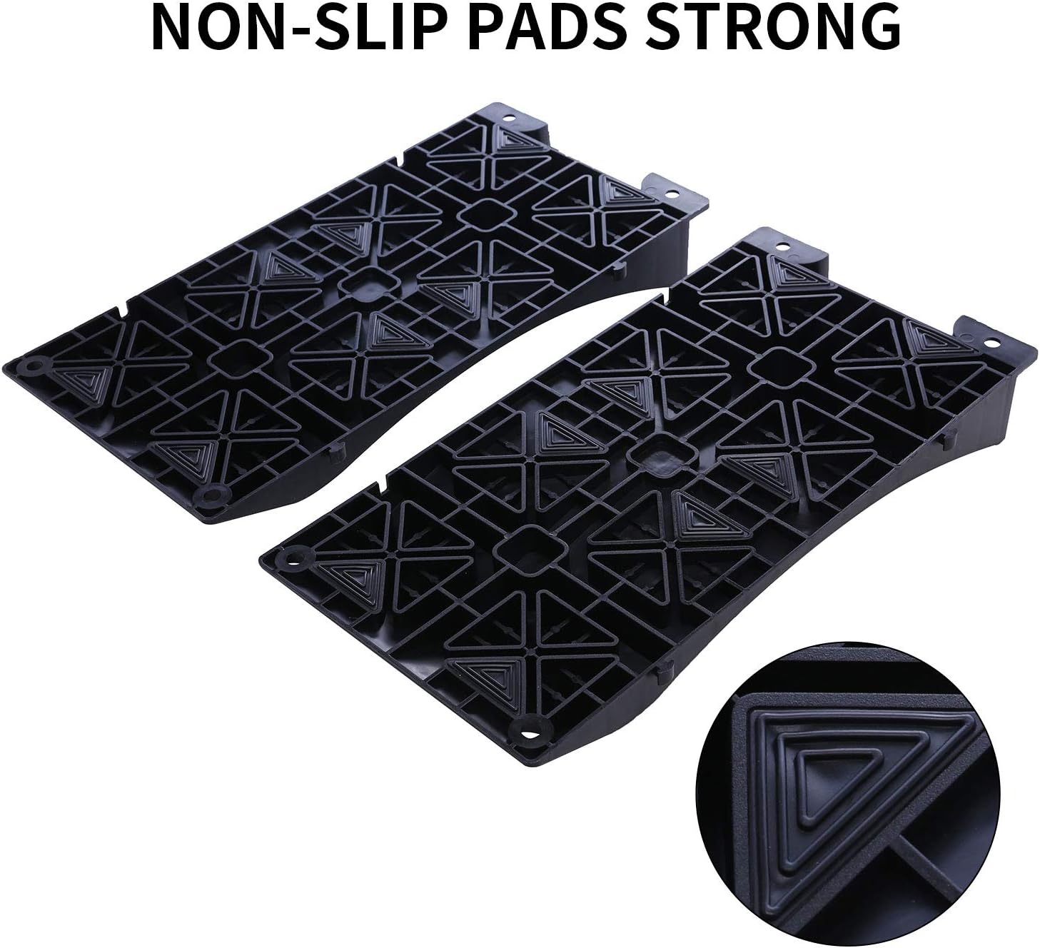 Homeon Wheels Tire Saver Ramps Anti-Slip Pads Design Car Tire Wheel Ramps for Flat Spot and Flat Tire Prevention Tire Savers for Storage Carrying Bag Easy to Store 4 Pack Black