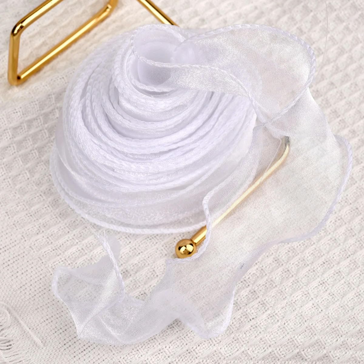 VICIYOO 4cm Fishtail Organza Yarn Ribbon Wave Edge Lace DIY Bouquet Packaging Bow Wedding Decoration Sewing Fabric Decor