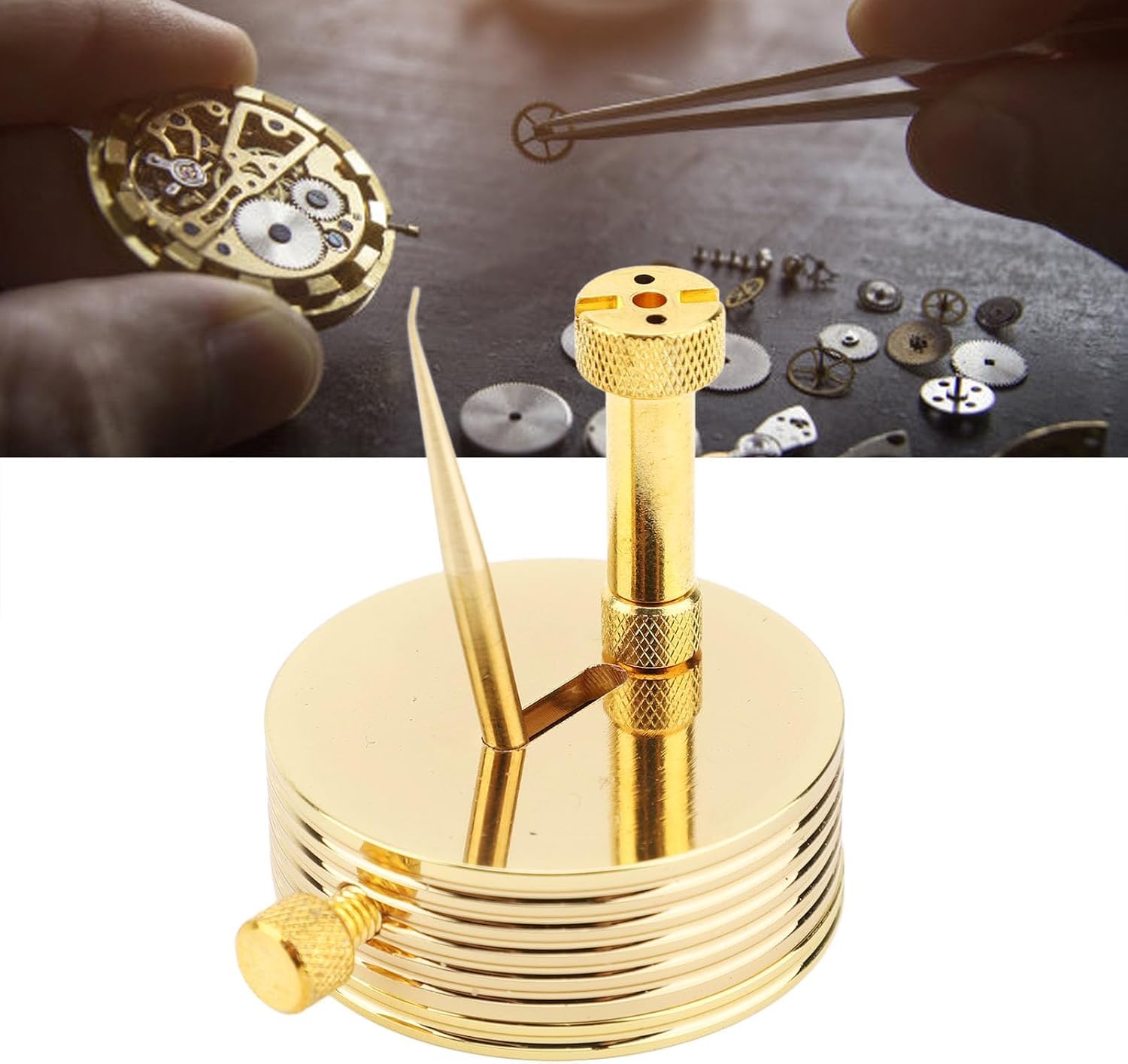 Soporte de Resorte para Reloj, Soporte Profesional para Rueda de Equilibrio de Movimiento de Reloj para reparación de calibración