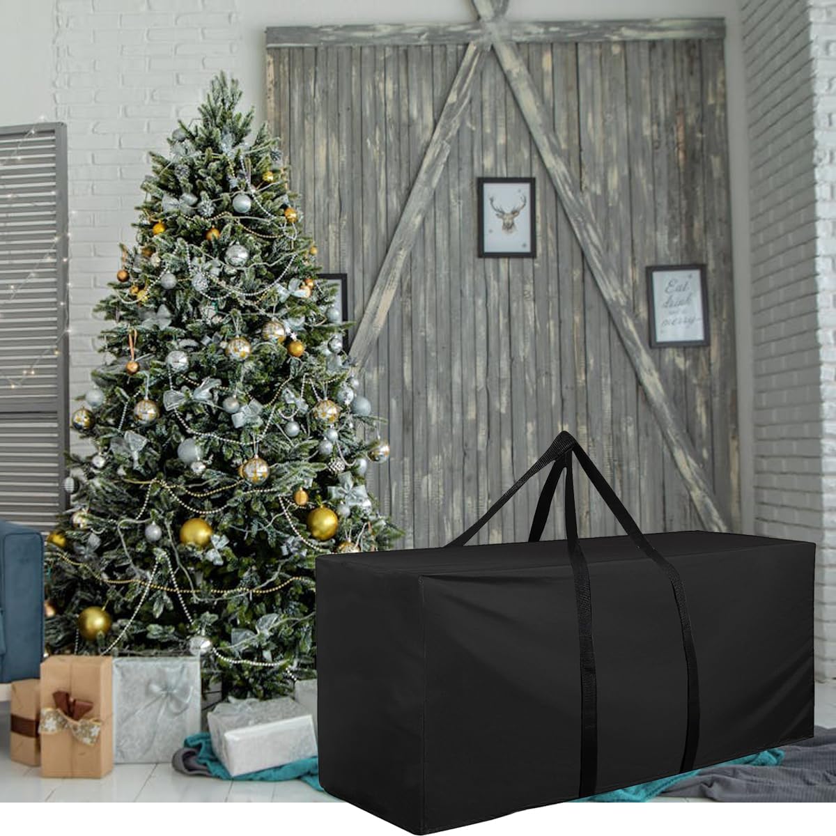 FLYMEI 177 Gallon Outdoor Cushion Storage Bag 68 inch Extra Large Patio Furniture Cushion Storage Bag Waterproof Garden Cushion Storage Covers with Zipper and Handles, 2Pack, 68" L x 30" W x 20" H