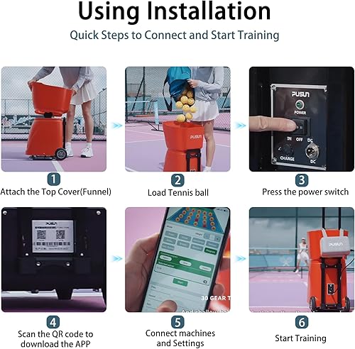 Miniatura 8 de Máquina de pickleball PP Smart PRO, lanzador automático profesional de bolas con aplicación y control remoto, capacidad de más de 80 bolas,