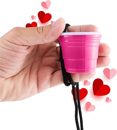 Red Cup Living Vaso de chupito rosa Juego de mini vasos cortos de 2 onzas para whisky, tequila, vodka con base pesada Vaso de chupito reutilizable