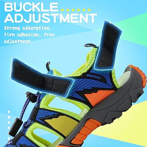 Miniatura 4 de Littleplum Sandalias deportivas con punta cerrada, zapatos de verano para niños, caminar, senderismo, atletismo, al aire libre